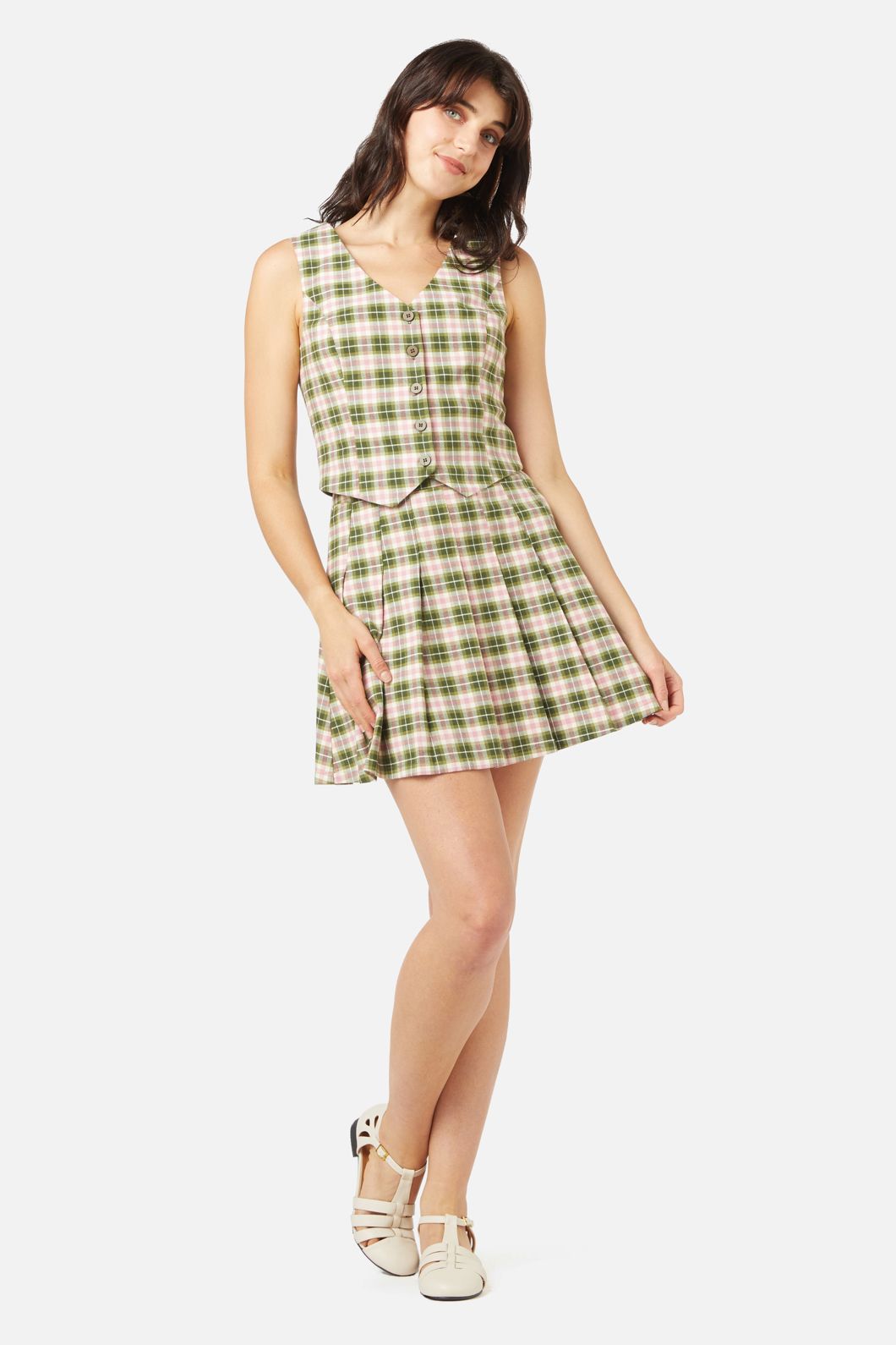 Stylish Hazel Check Skirt for Women - A-Line Plaid Skirt with Pockets | Perfect for Office, Casual Outfits & Fall Fashion