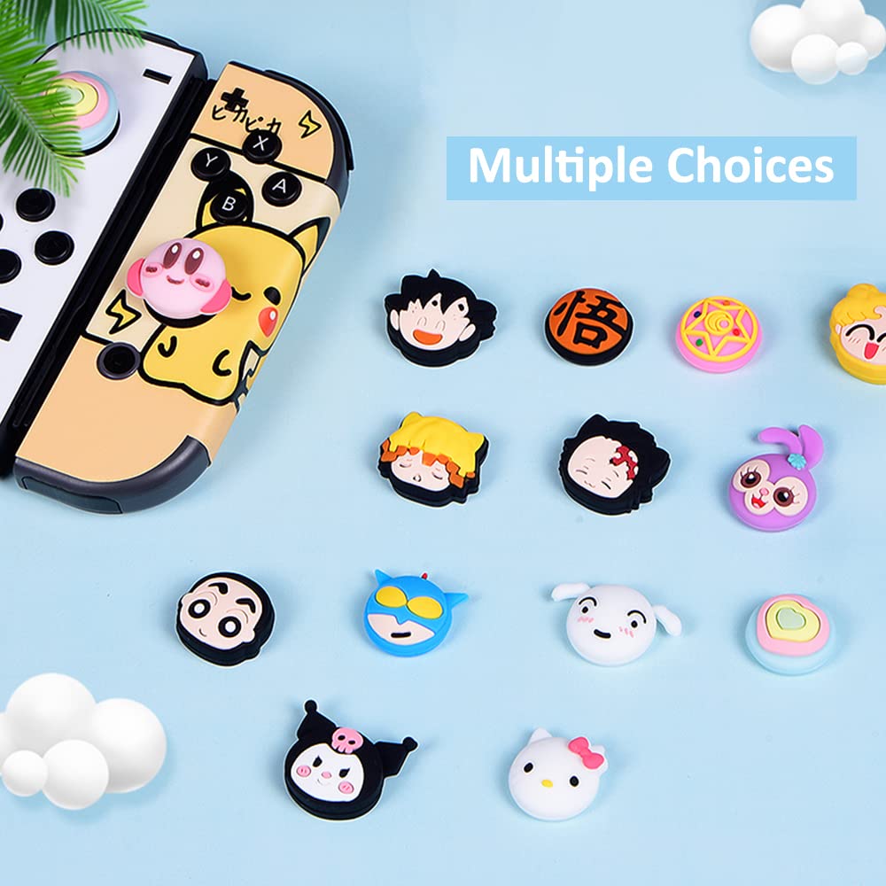 Viwind Soft Silicone Thumb Grip Caps for Nintendo Switch/OLED/Switch Lite - 3D Cute Mario Joy-Con Joystick Cover - Enhance Gaming Comfort for Long Play Sessions