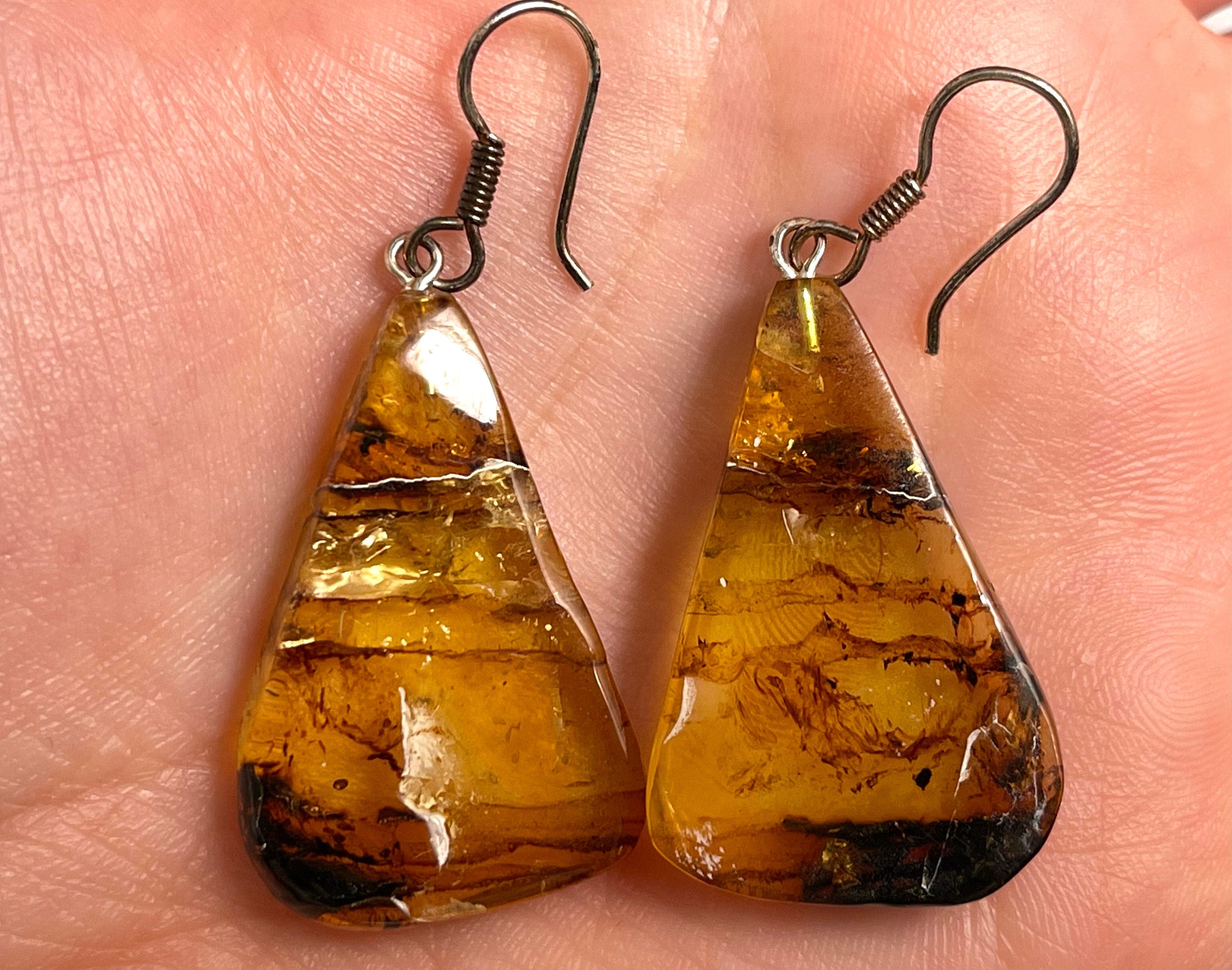 Amber Crystal Earrings for Women - Handmade Dangle Statement Jewelry with Healing Stones | Perfect for Boho, Party & Everyday Wear (Style 50366)