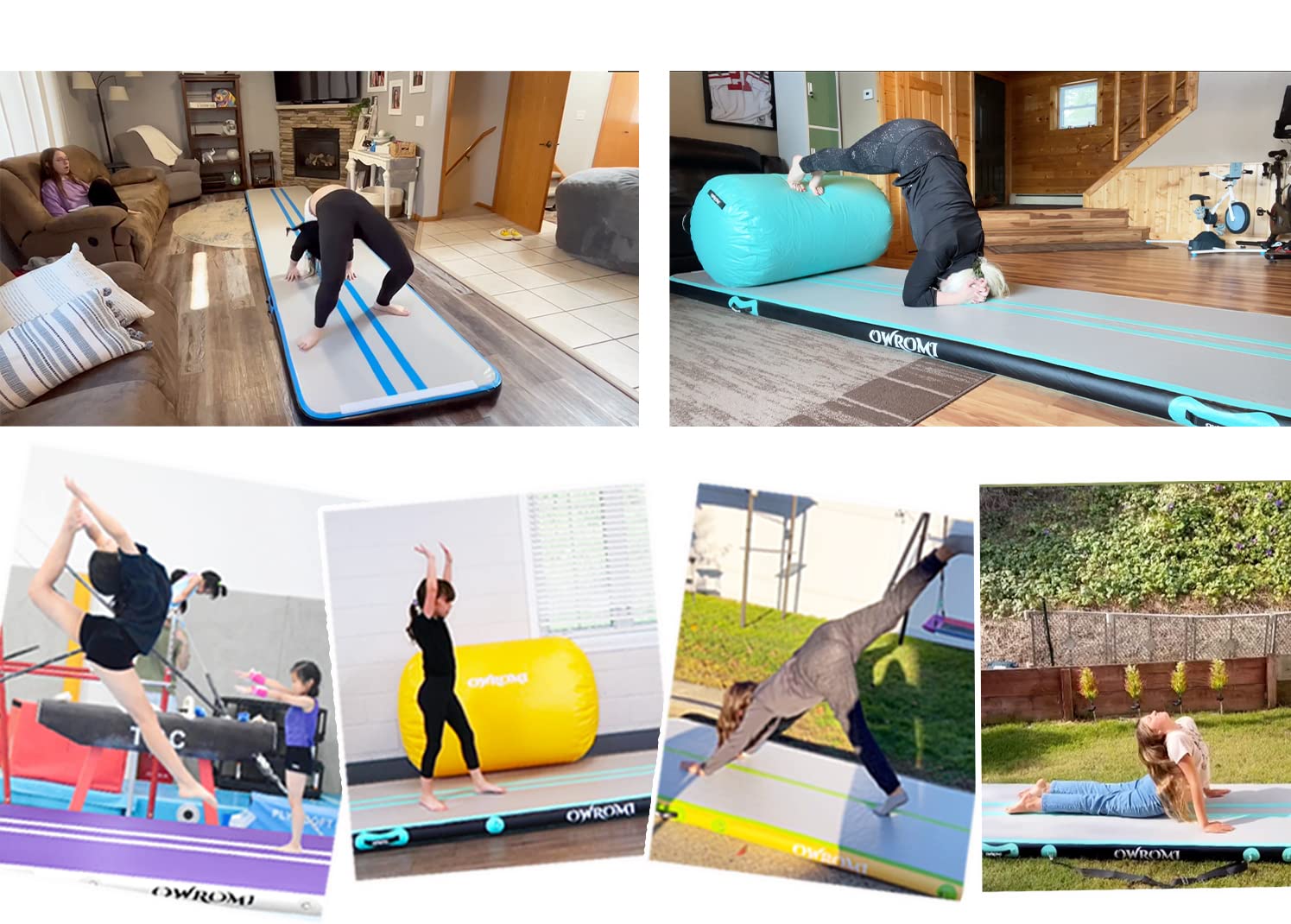 Inflatable Gymnastics Air Mat with Electric Pump - Tumble Track & Air Barrel for Backbend Training | Portable Gymnastics Equipment for Home, Gym & Outdoor Practice | Perfect for Kids, Teens & Adults
