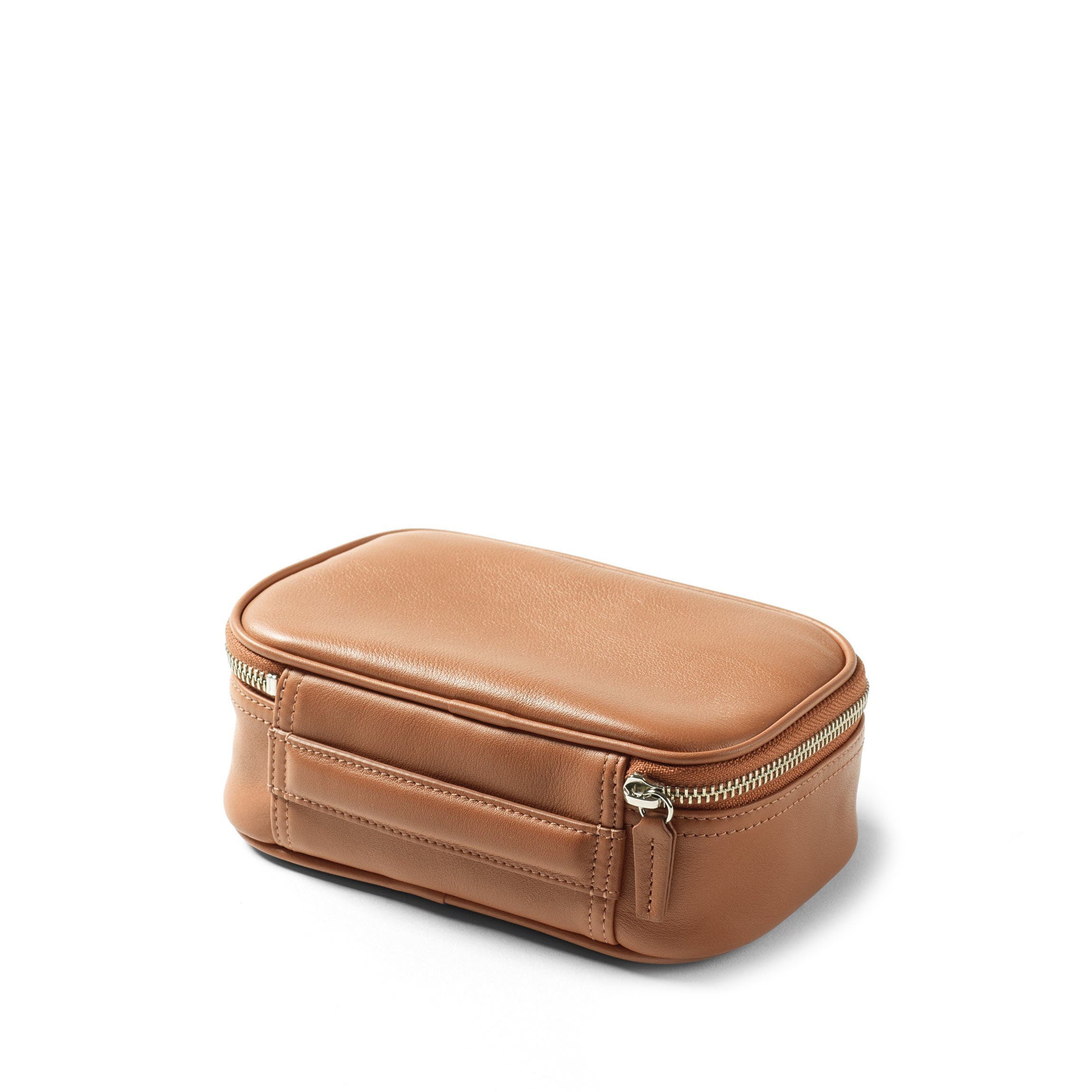 Premium Leather Tech Bag Organizer for Laptops & Accessories - Cognac Brown - Perfect for Travel, Work & Daily Commute