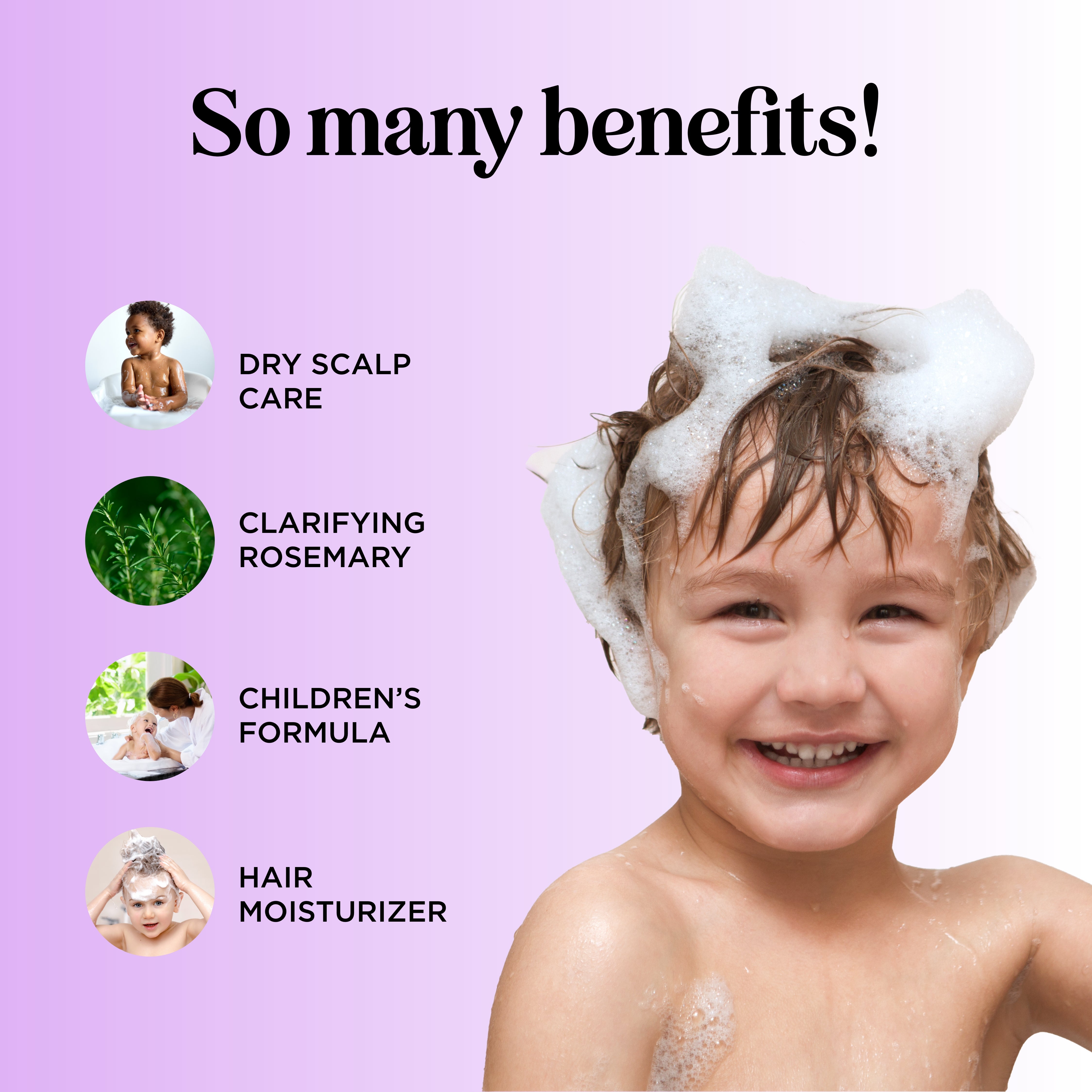 Natural Rosemary Scalp Treatment Shampoo for Kids - Gentle & Soothing Hair Care for Children with Dry Scalp & Dandruff | Perfect for Daily Use & Sensitive Skin