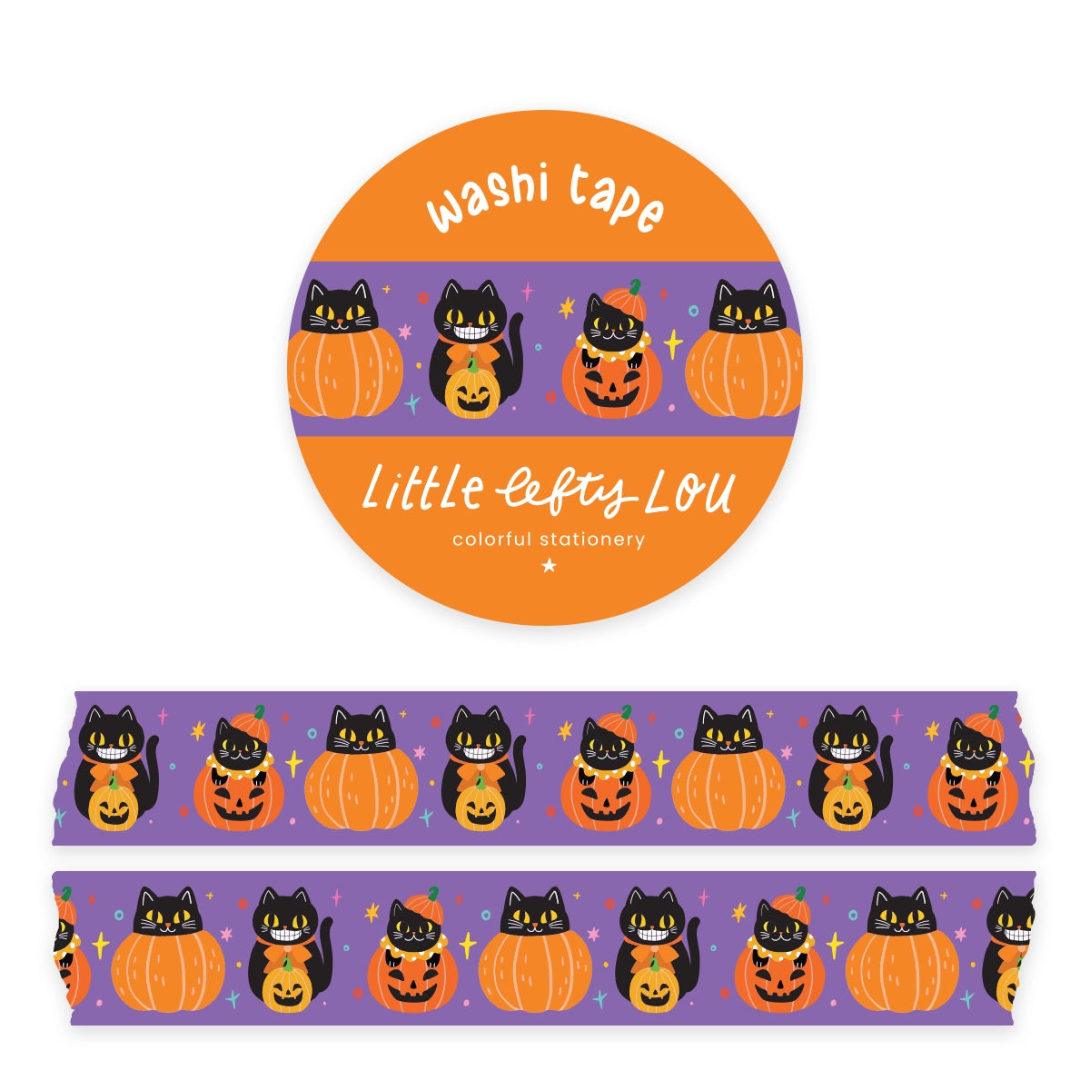 Black Cat Washi Tape - Decorative Japanese Paper Tape for Scrapbooking, Journaling, Gift Wrapping & DIY Crafts - Perfect for Halloween, Stationery & Planner Decorations