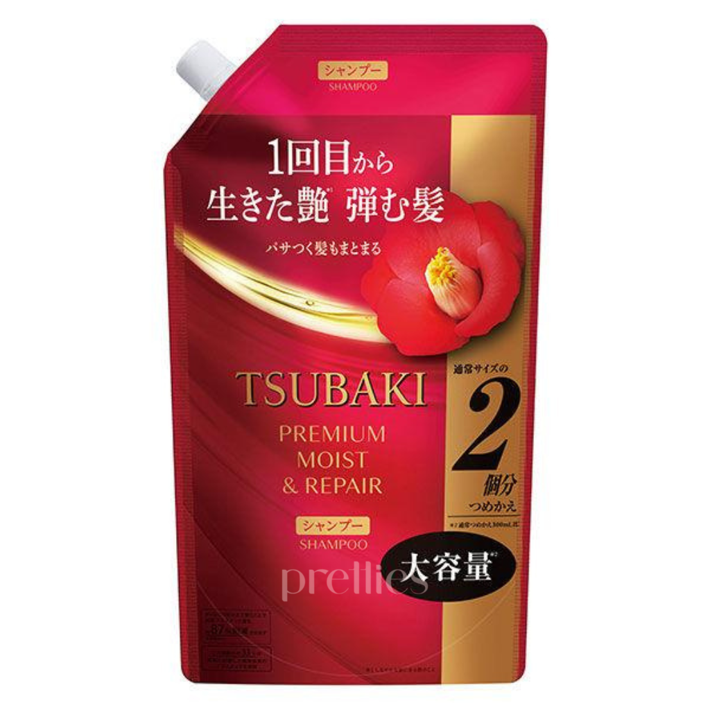 Shiseido TSUBAKI Premium Moist & Repair Shampoo Refill 600ml - Red (486059) | Hydrating & Repairing Hair Care for Dry, Damaged Hair - Perfect for Daily Use & Salon-Quality Results at Home