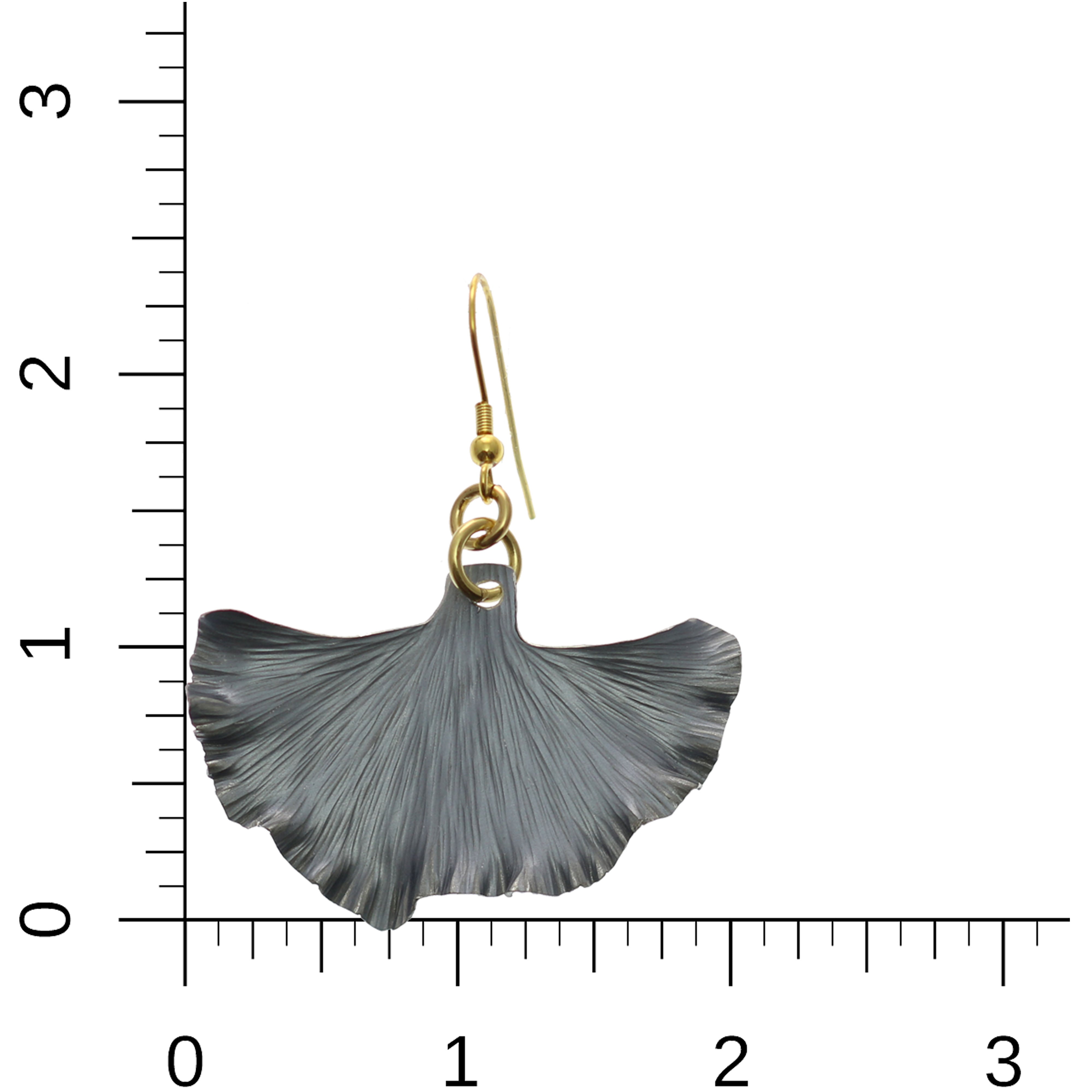 Pewter Gray Anodized Aluminum Medium Ginkgo Leaf Earrings for Women - Lightweight Dangle Earrings for Everyday Wear, Office, Date Night & Special Occasions
