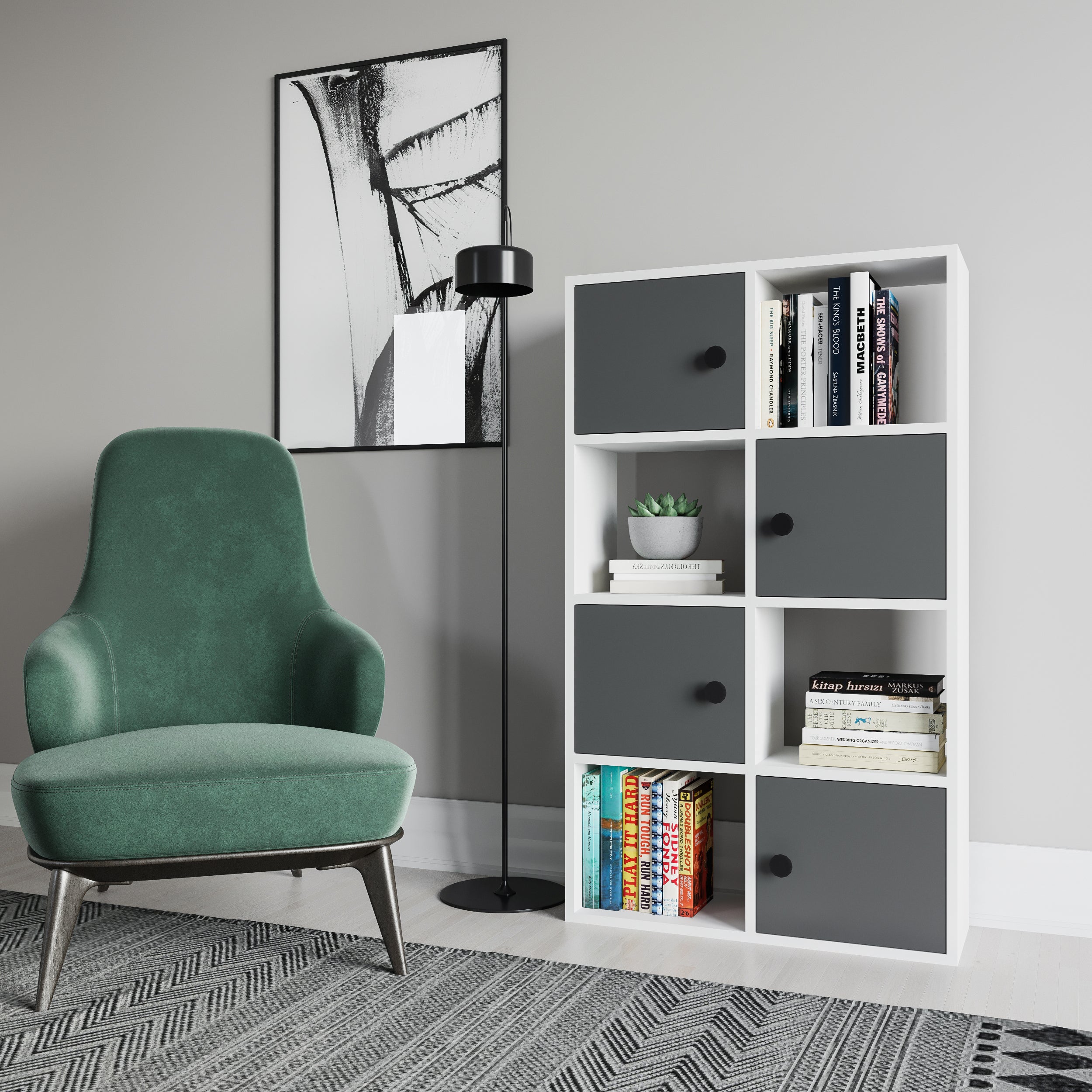 Modern Wooden Bookcase with 5 Shelves - Sturdy Storage for Books, Decor & Office Supplies - Perfect for Home, Office & Library Organization