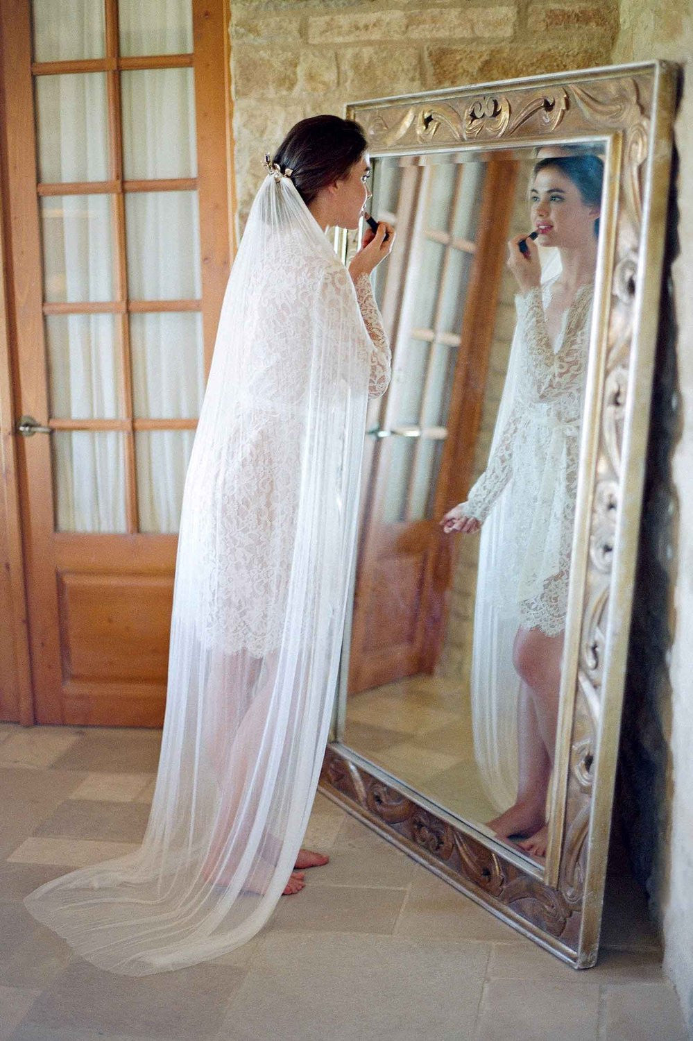 Fabienne Silk Tulle Single Layer Wedding Veil - Ivory, Off White or White - Perfect for Bridal Ceremonies & Romantic Photos