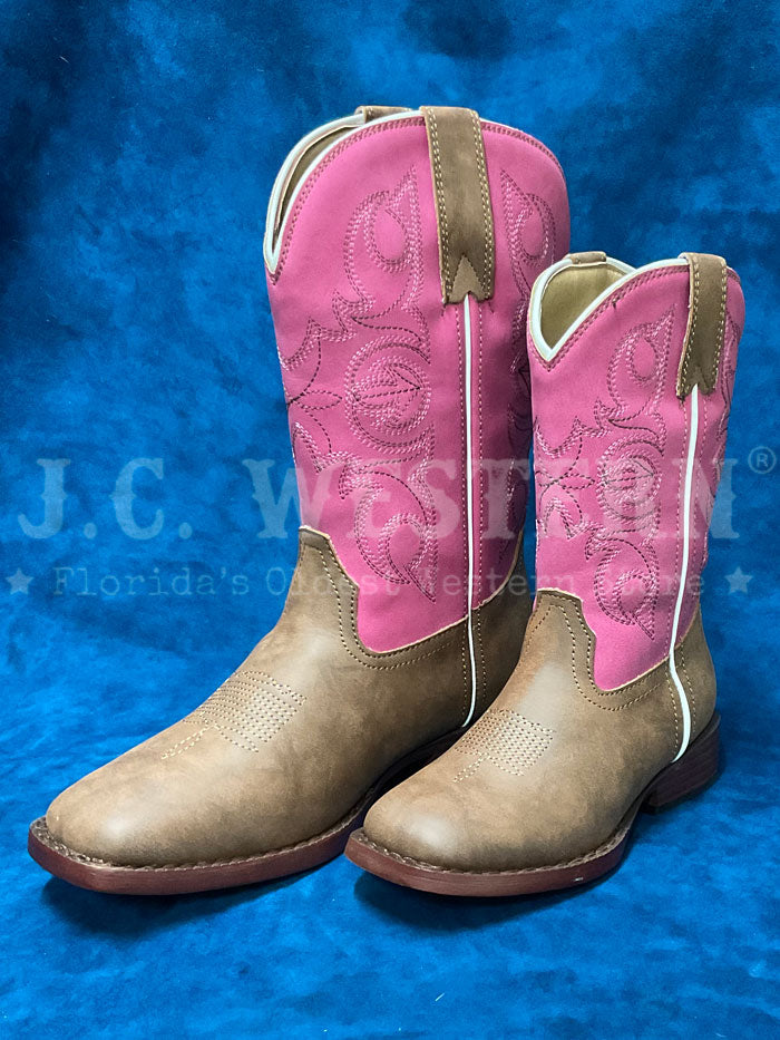 Roper 3505 Kids Classic Western Stitch Boots for Girls - Pink Cowboy Boots for Toddler & Youth - Perfect for Rodeo, Halloween Costume & Western Fashion