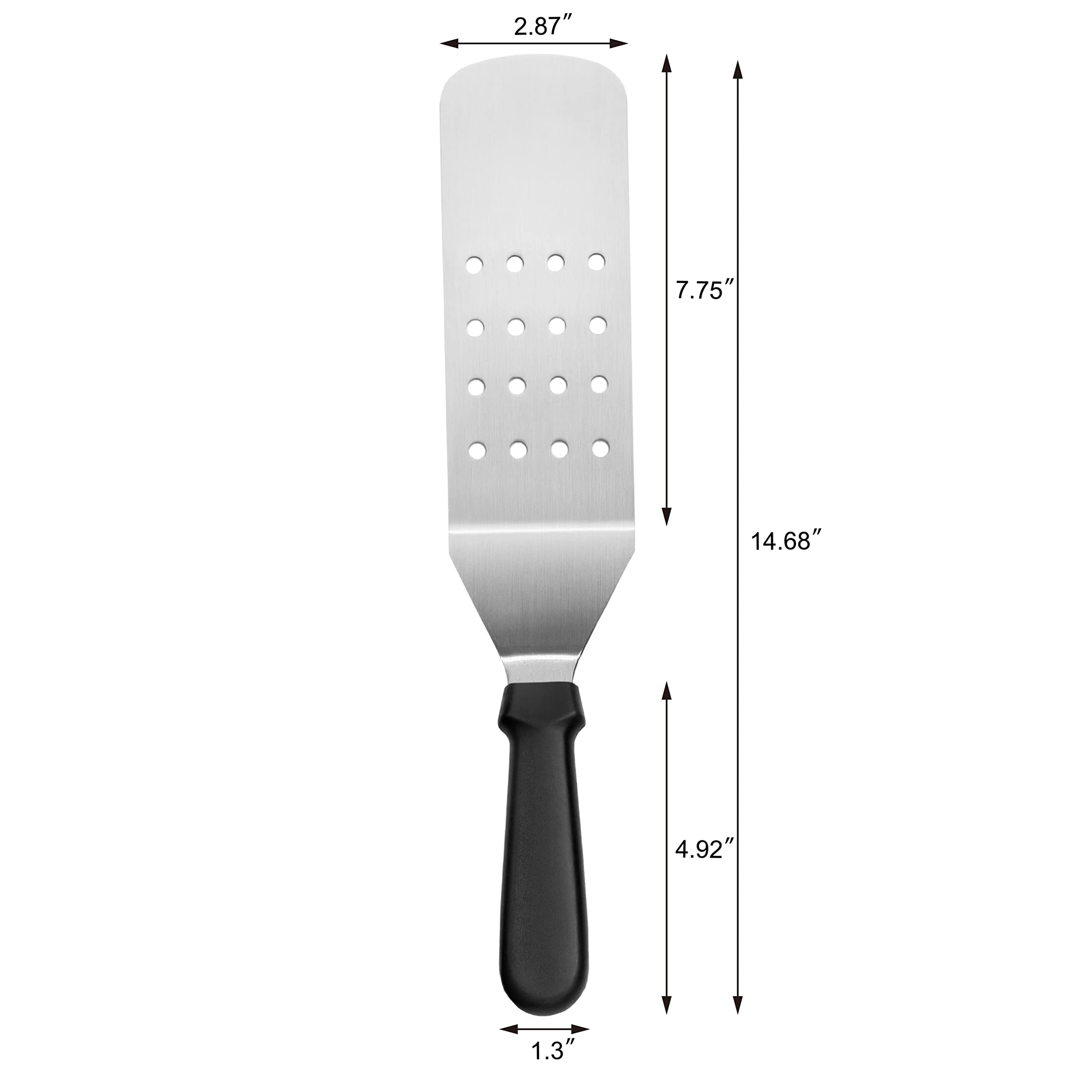 New Star Foodservice 38385 Black 14.5-Inch Perforated Plastic Handle Flexible Grill Turner Spatula for BBQ, Grilling, Flipping Burgers & Pancakes