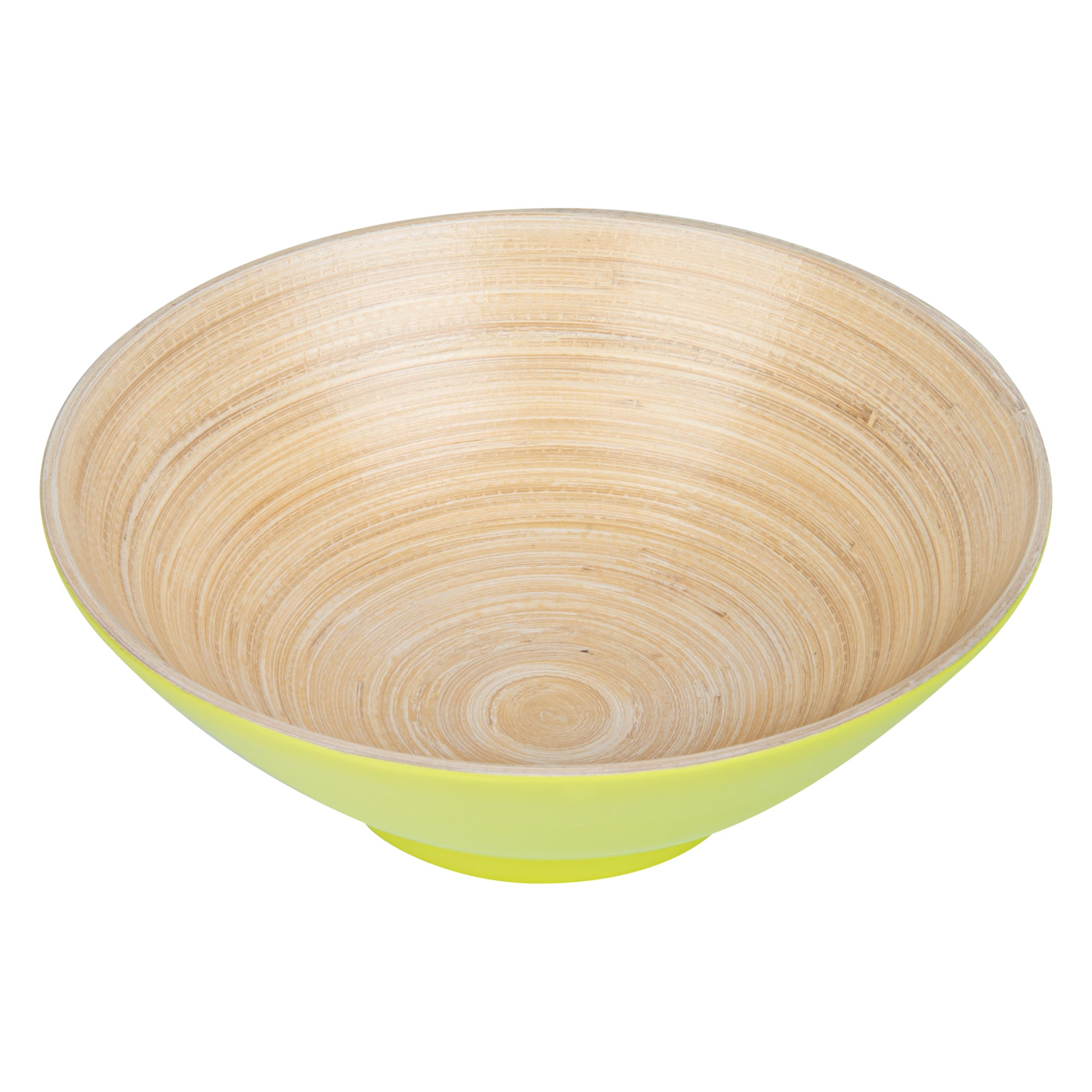 Bambuddha 29 oz Eco-Friendly Round Green Spun Bamboo Serving Bowl - 8.25