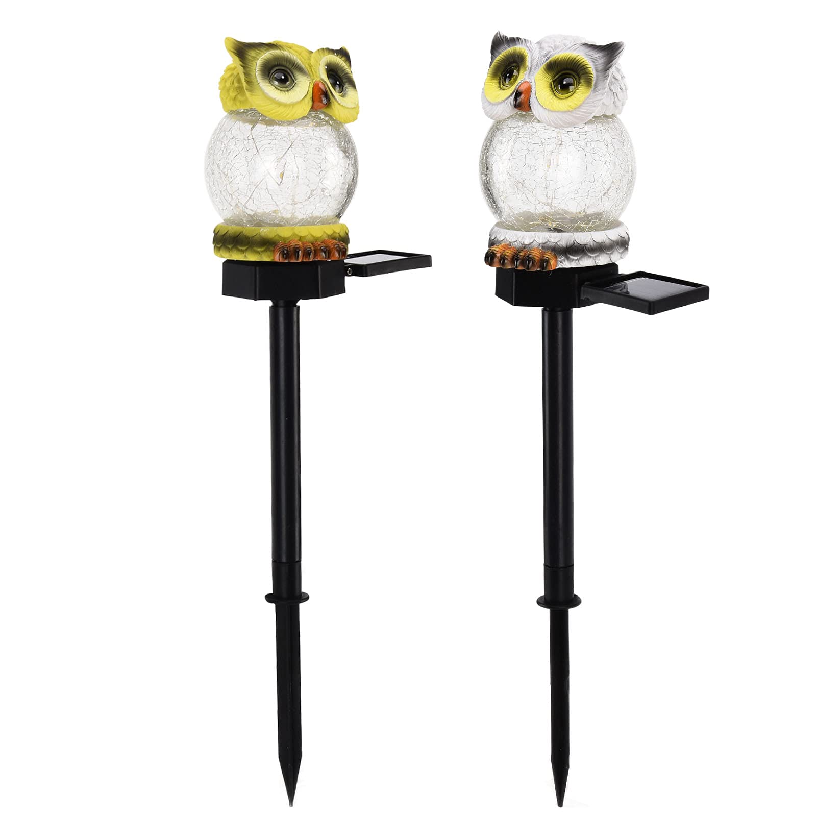 Shanrya Solar Owl Lights - Waterproof & Bright Outdoor Solar-Powered Garden Lights for Lawn, Yard, and Pathway Decoration | Perfect for Nighttime Landscape Lighting and Halloween Decor
