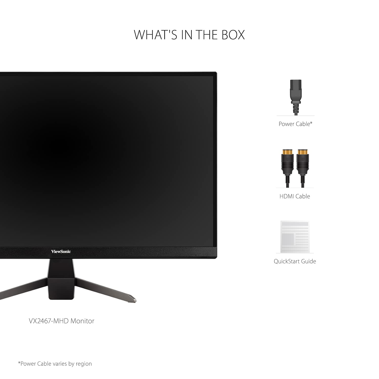 ViewSonic VX2467-MHD 24 Inch Full HD 1080p Gaming Monitor - 100Hz Refresh Rate, 1ms Response Time, AMD FreeSync, Ultra-Thin Bezel Design, Eye Care Technology, HDMI/VGA/DP Ports - Perfect for Esports, PC Gaming & Home Office Setup