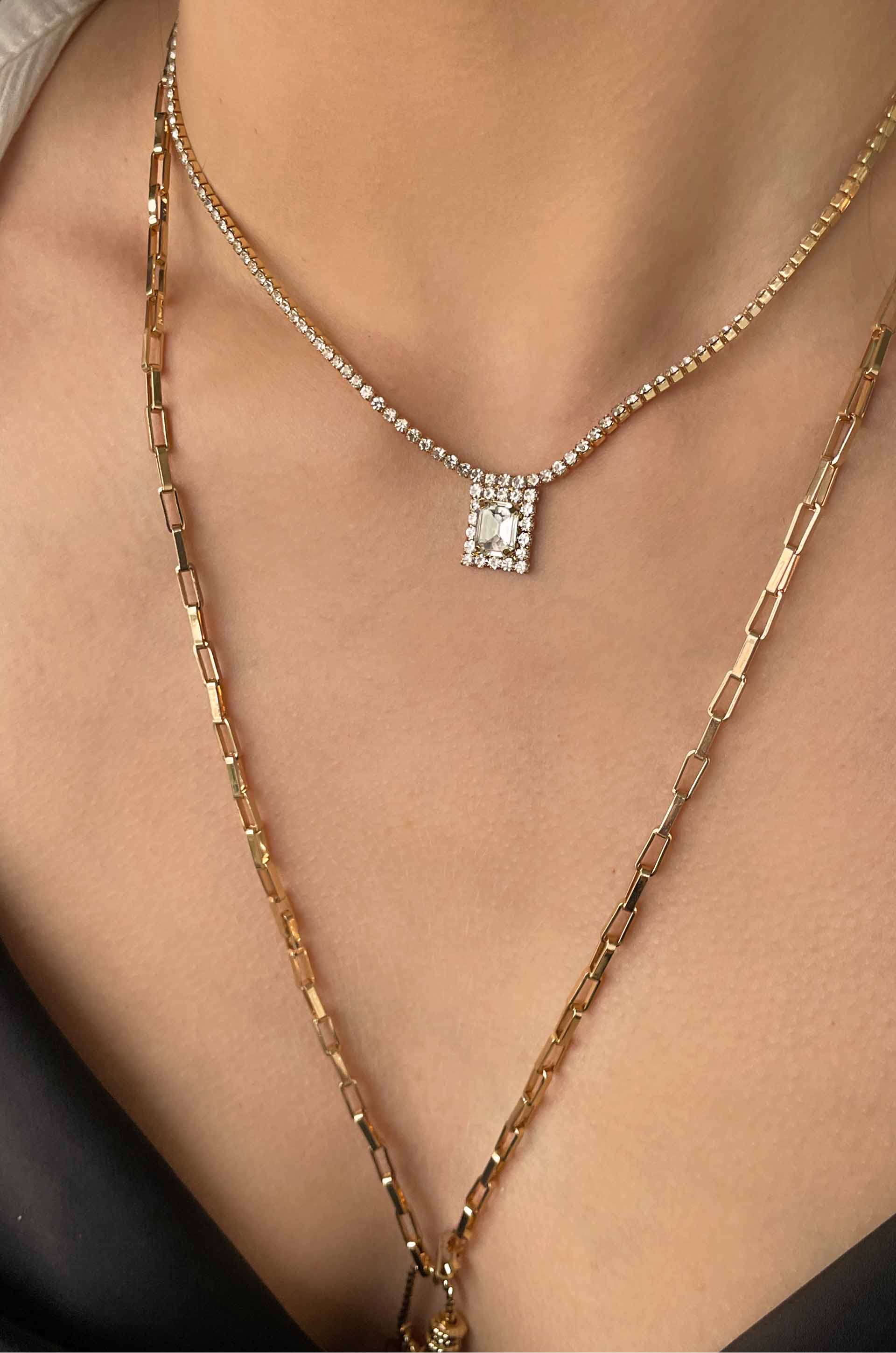 Minimalist Crystal Adjustable Necklace for Women - Elegant Layering Jewelry for Everyday Wear & Special Occasions