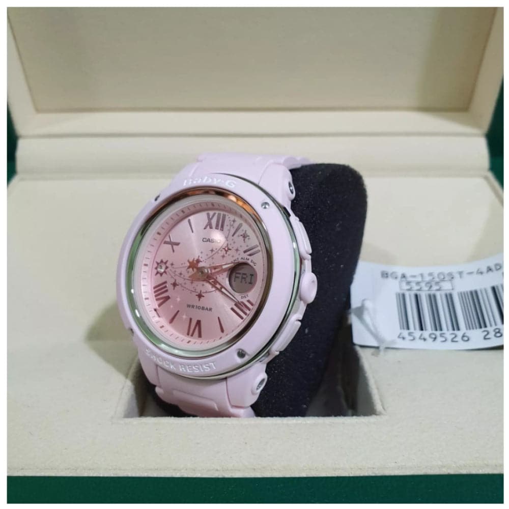 CASIO BABY-G BGA-150ST-4ADR Shooting Star Series Pink Women's Digital Sport Watch - Waterproof & Shock Resistant for Running, Swimming, Outdoor Activities