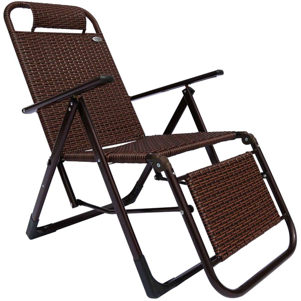 Comfortable Folding Wicker Lounge Chair for Office, Balcony & Beach - Portable Outdoor Chair with Cool Backrest - Perfect for Relaxing, Sunbathing & Lunch Breaks