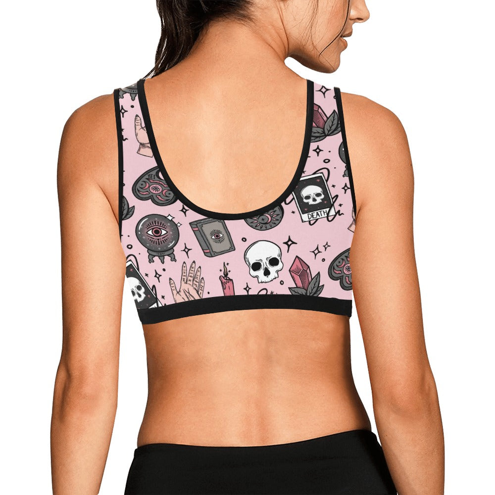 Gothic Symbol Sports Bra for Women - High Impact Workout, Yoga, Running & Gym - Comfortable & Supportive Activewear