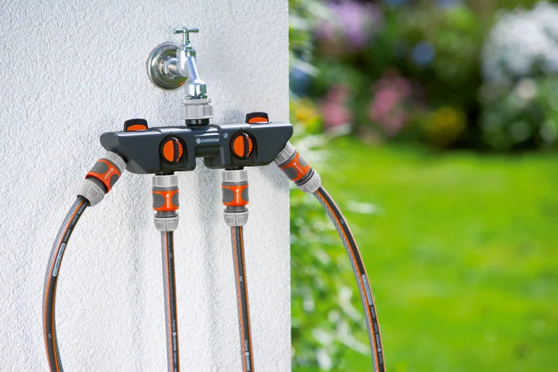 Gardena 8194-20 4-Channel Water Distributor for Garden Irrigation - Perfect for Sprinklers, Drip Systems & Outdoor Watering