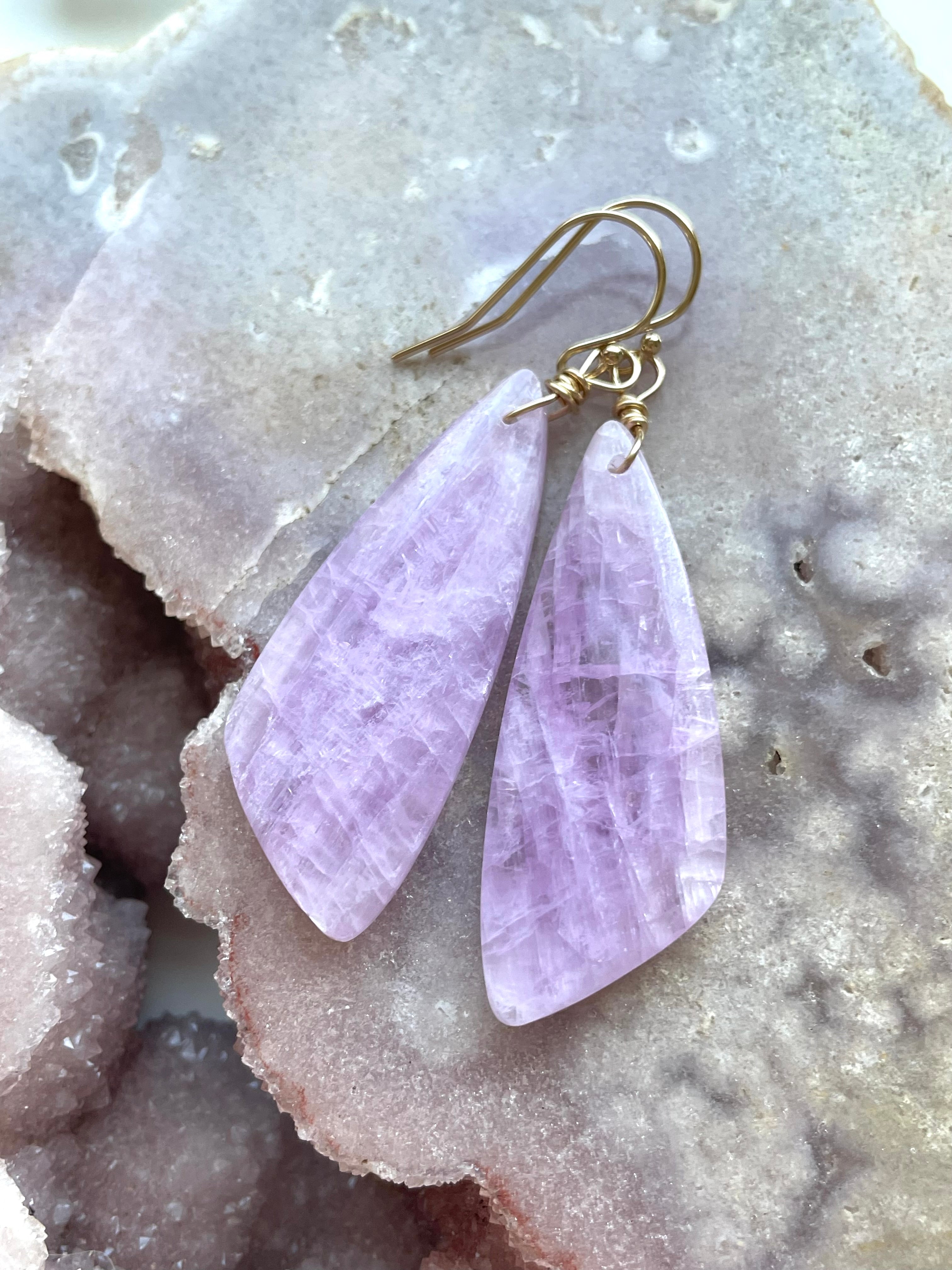 14K Gold Filled Kunzite Statement Earrings for Women - Elegant Dangle Drop Jewelry for Parties, Weddings & Special Occasions