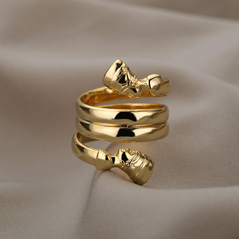 Indian Double Layered Couple Rings for Men & Women - Elegant Matching Wedding Bands & Anniversary Jewelry Gifts for Him & Her