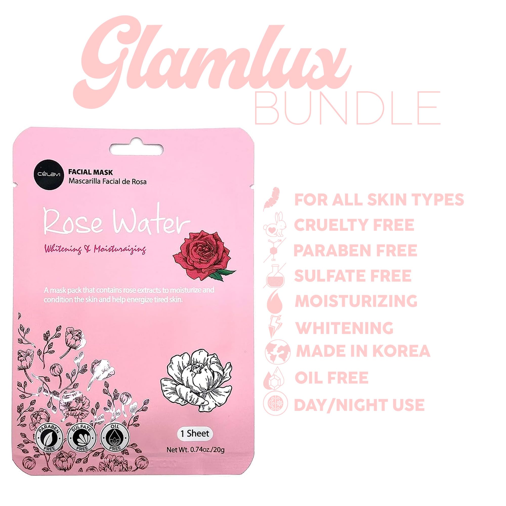 Korean Beauty Spa Bundle - Célavi Mask, Icy Roller & Headband for Home Relaxation