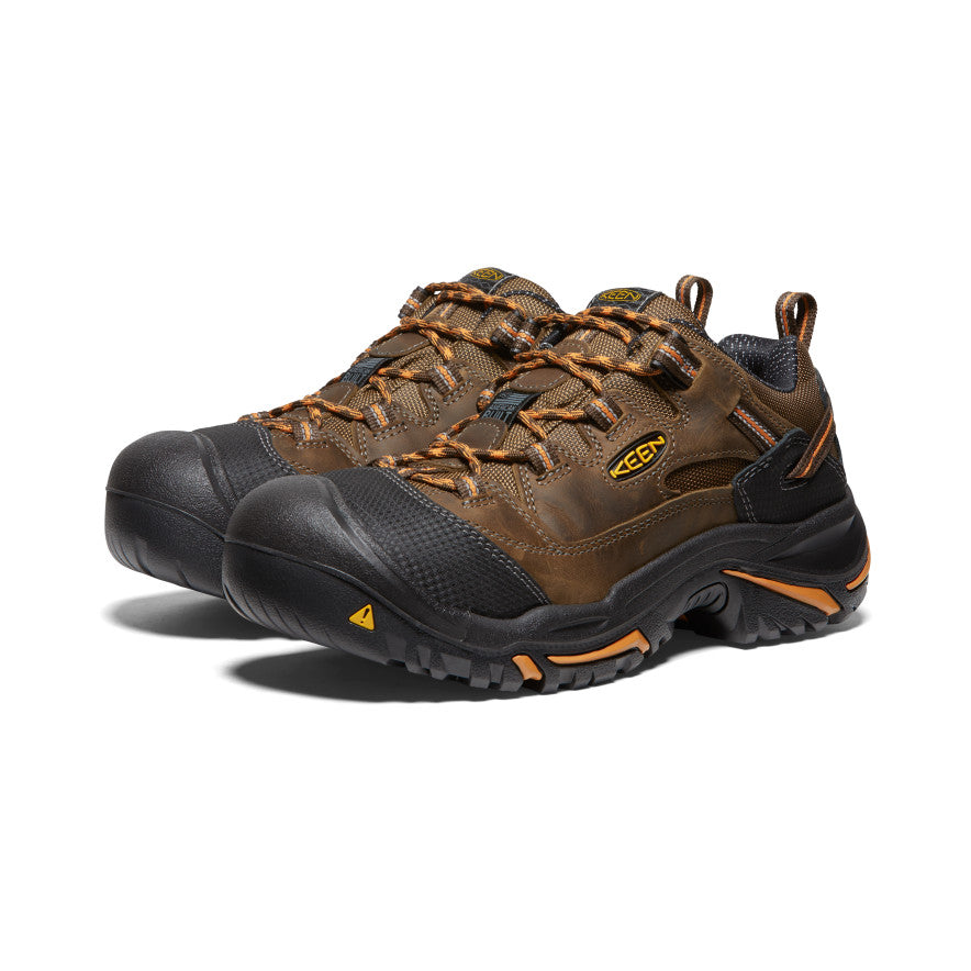 Men's Braddock Low Soft Toe Work Boots - Cascade/Orange Ochre - Durable & Comfortable for Construction, Hiking & Outdoor Work
