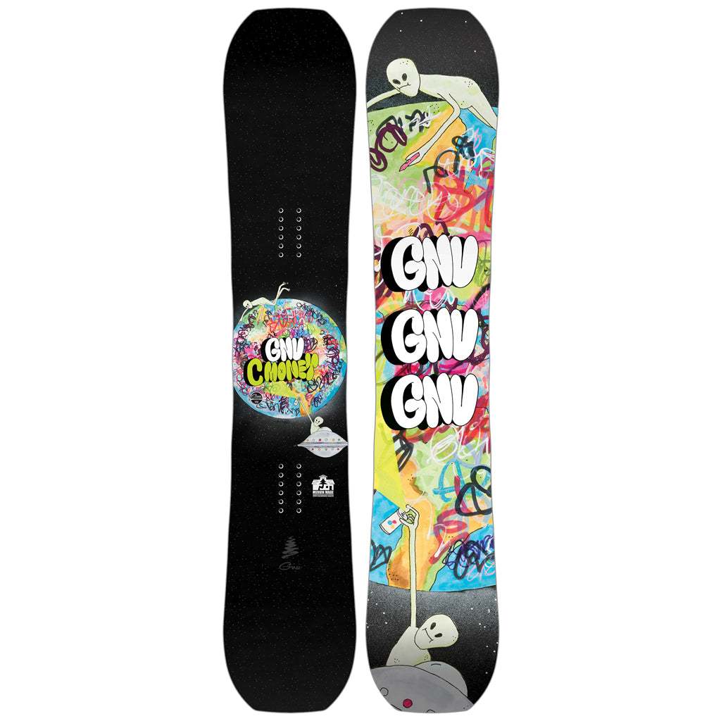 Gnu C Money Men's Snowboard 2026 - All-Mountain Freestyle Snowboard for Powder & Park Riding | Perfect for Backcountry Adventures & Terrain Park Tricks