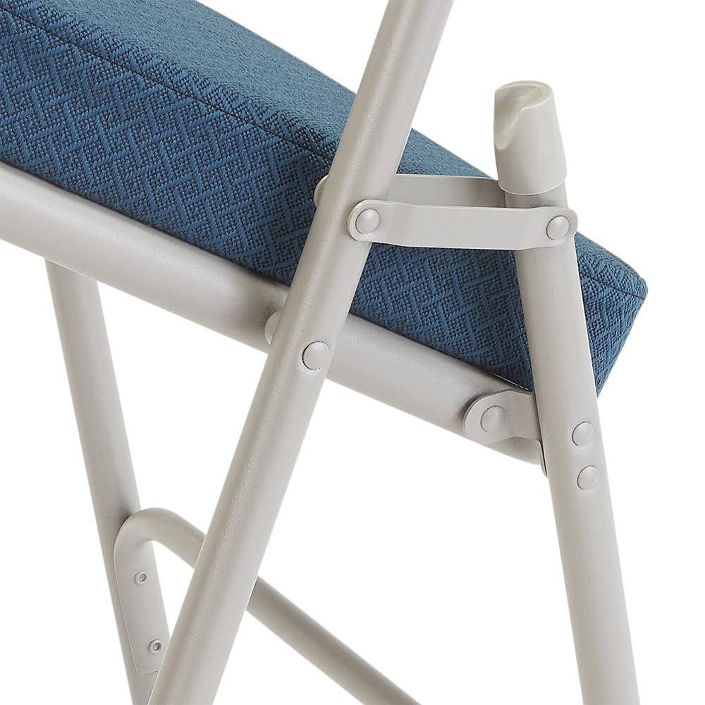 National Public Seating 3215 3200 Series 2 Inch Vinyl Upholstered Folding Chairs - Set of 4, Royal Blue - Perfect for Events, Parties, and Banquets