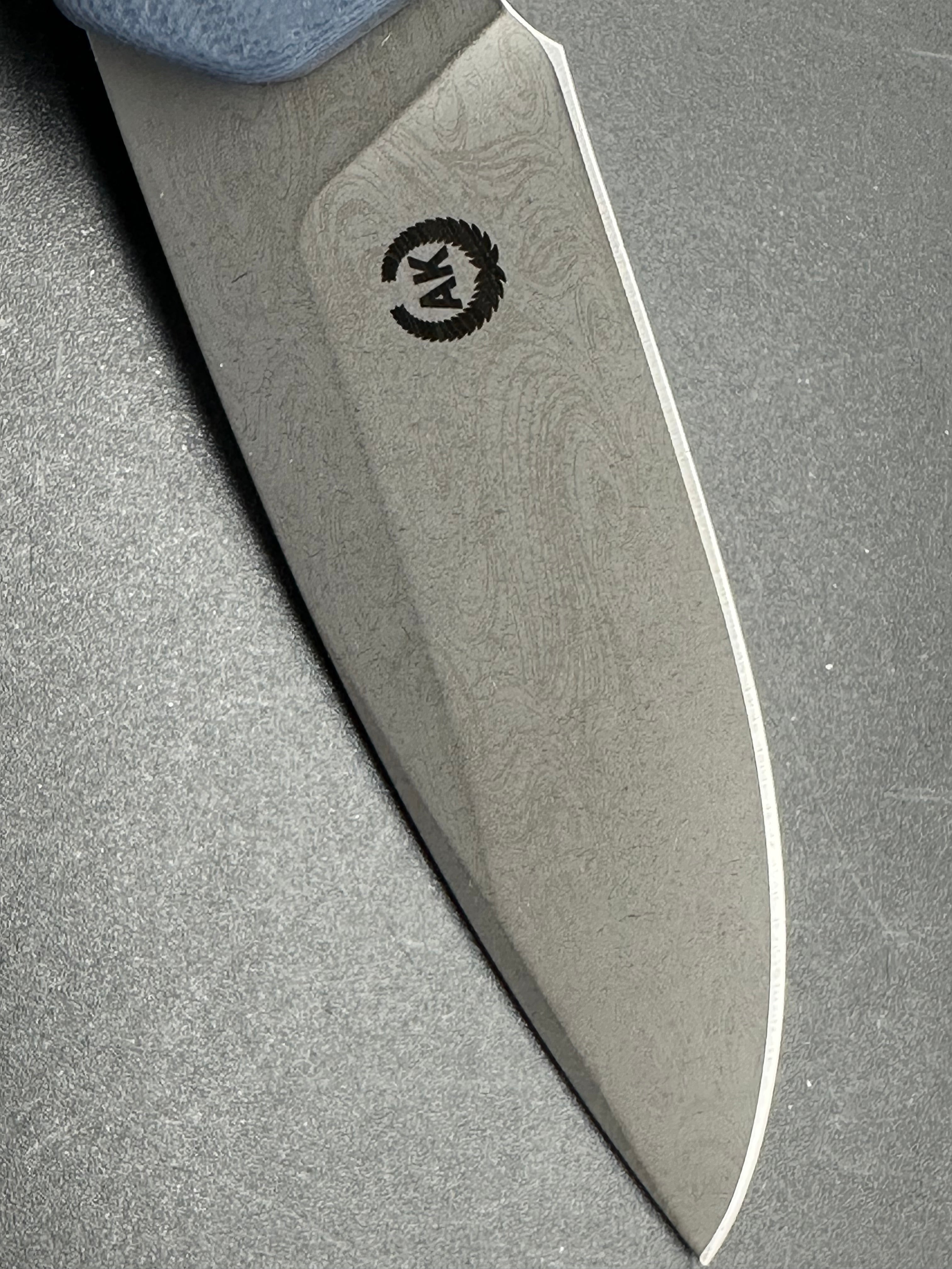 Asher Knives Spiro - Grey Scales Sea of Snakes Etch Blade & Clip (Factory Second) | Tactical EDC, Outdoor Survival, Camping & Hunting Knife