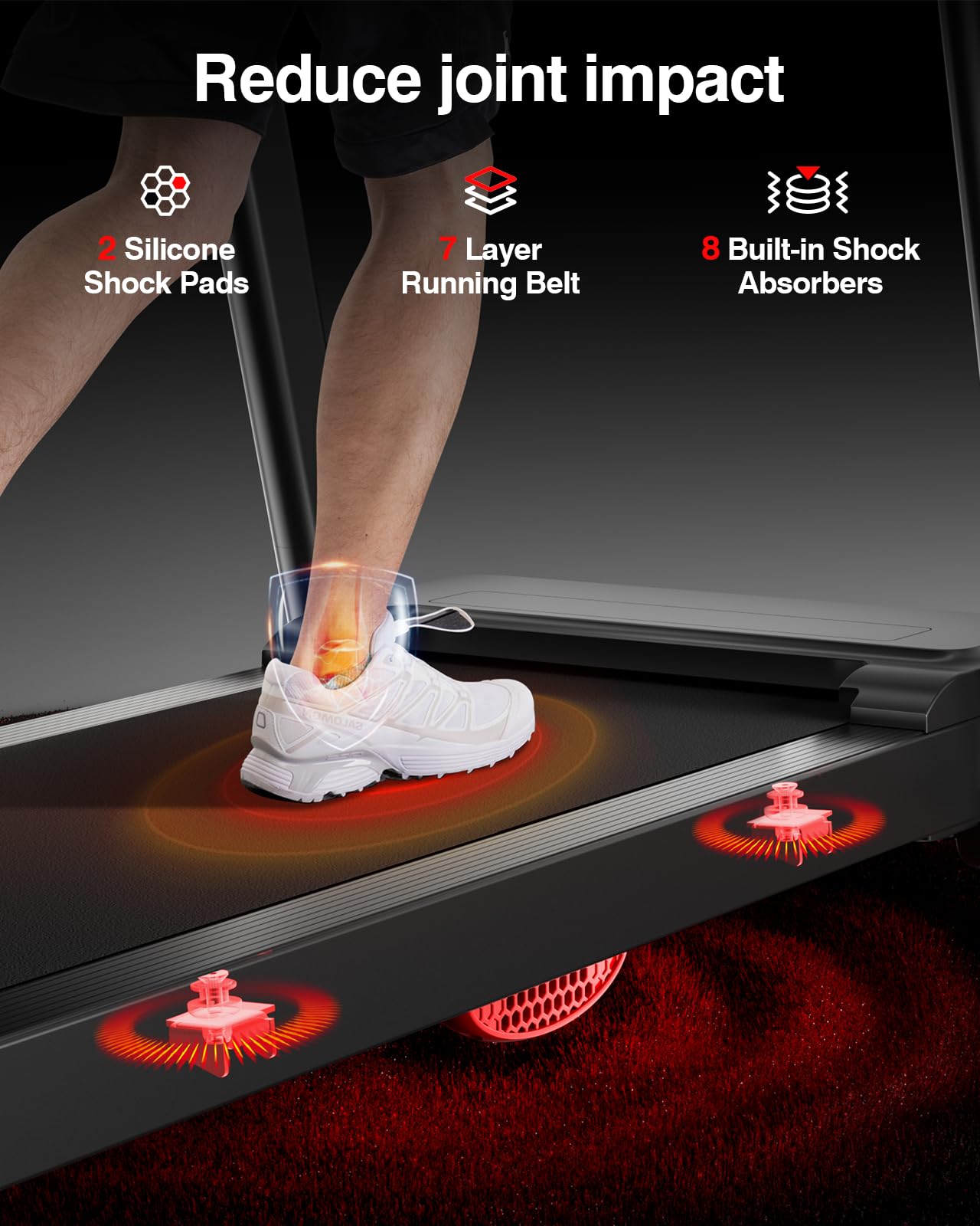 3.0HP Folding Treadmill for Home - Quiet Brushless Motor with Heart Rate Monitor, Dual Cushion System, 300lbs Capacity, Cup & Phone Holder | Perfect for Home Gym, Cardio Workouts & Small Spaces