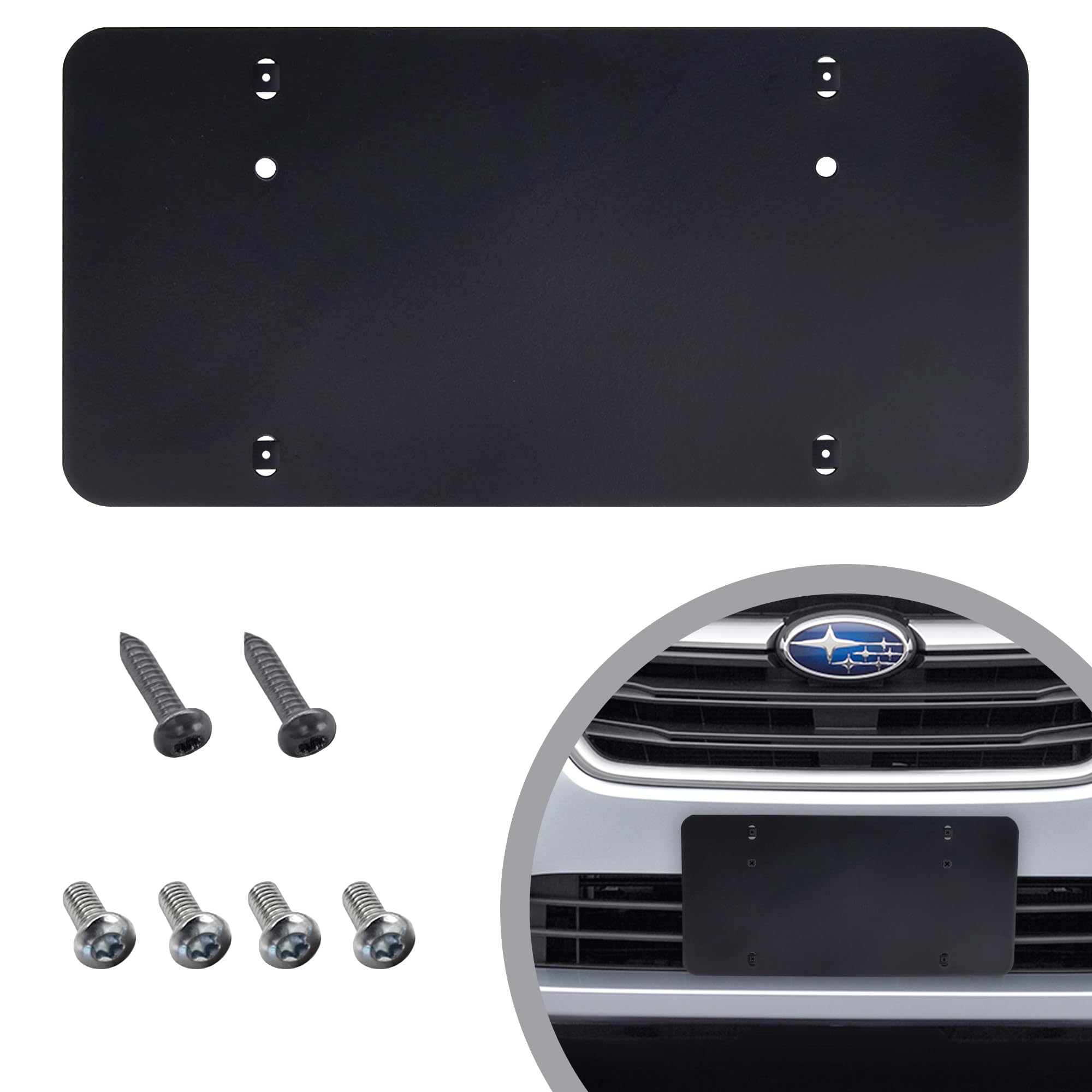 Subaru Legacy 2008-2024 License Plate Bracket Kit - Heavy Duty Plate Holder Set with 6 Unique Screw Bolts | Universal License Tag Mounting Kit | Premium Car & Truck Accessories | Perfect for Front & Rear Bumper Installation