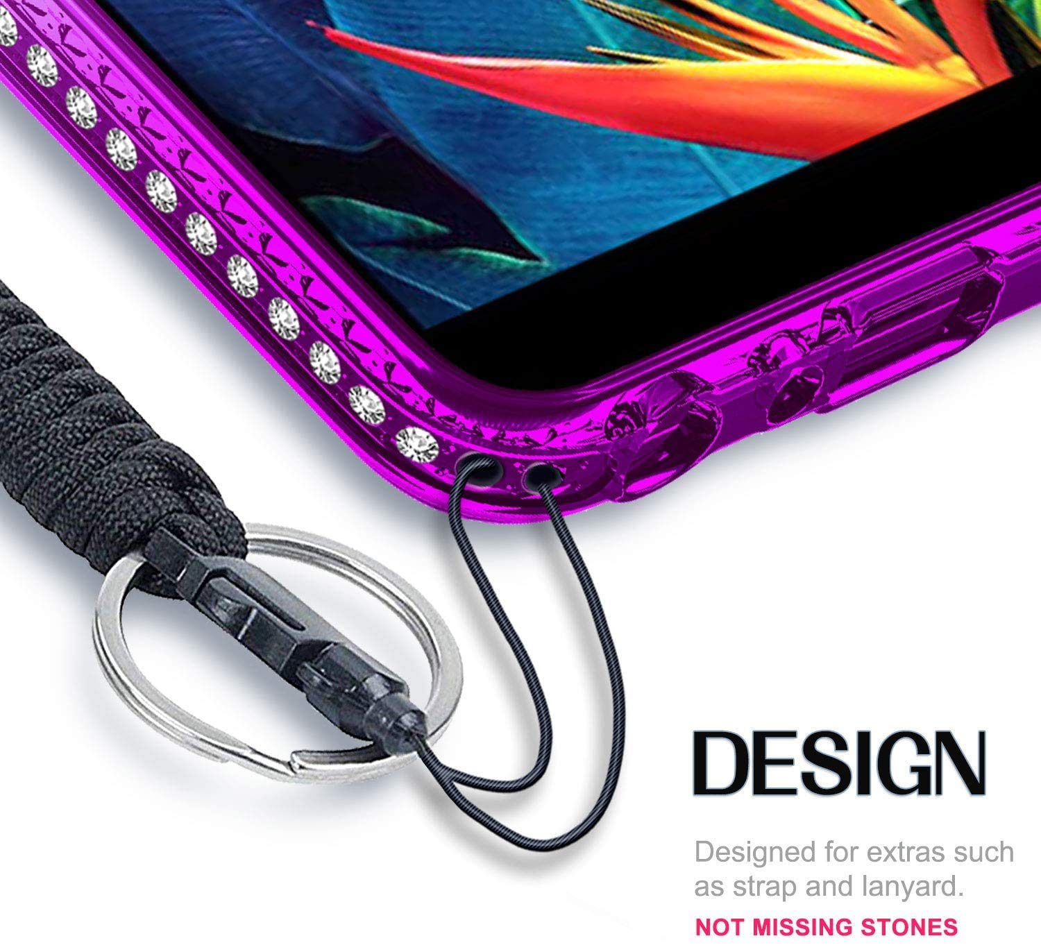 Sparkle Glitter Liquid Phone Case for Samsung Galaxy S10e - Cute Protective Cover with Ring Holder & Wrist Strap Lanyard (Aqua/Purple) - Perfect for Women, Girls & Kids | Everyday Use, School, Work & Travel