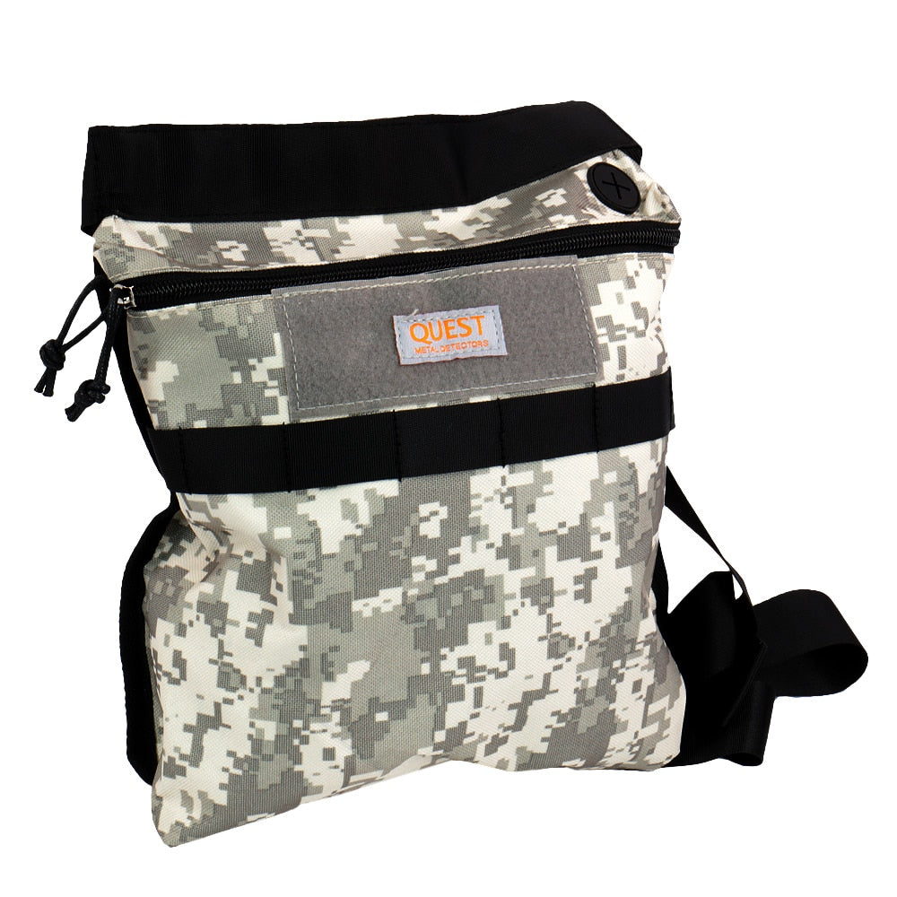 Quest Diamond Digger Tool with Left Side Serrated Blade & Camo Pouch - Perfect for Gem Hunting, Metal Detecting and Outdoor Adventures