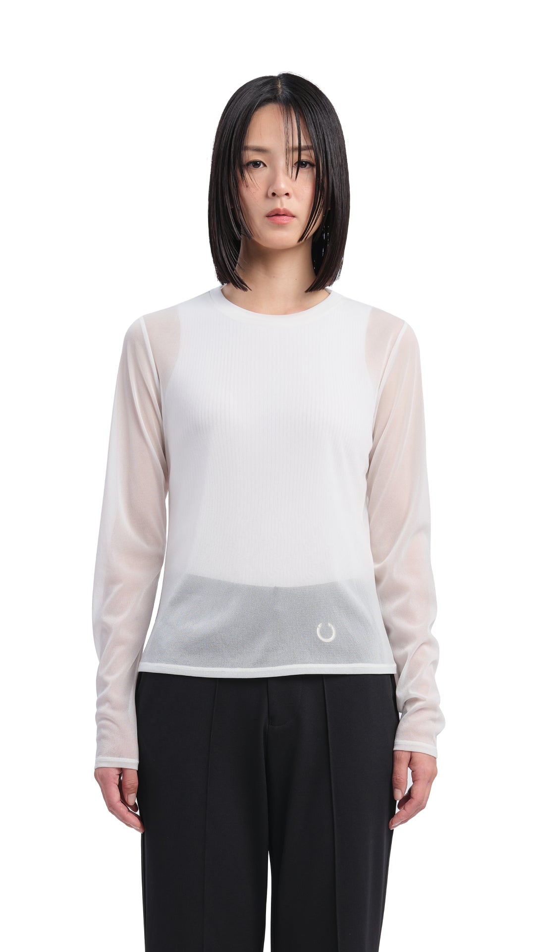Sheer Mock Neck Tops for Women - Elegant Long Sleeve Blouse for Casual Wear, Office, Date Night & Layering