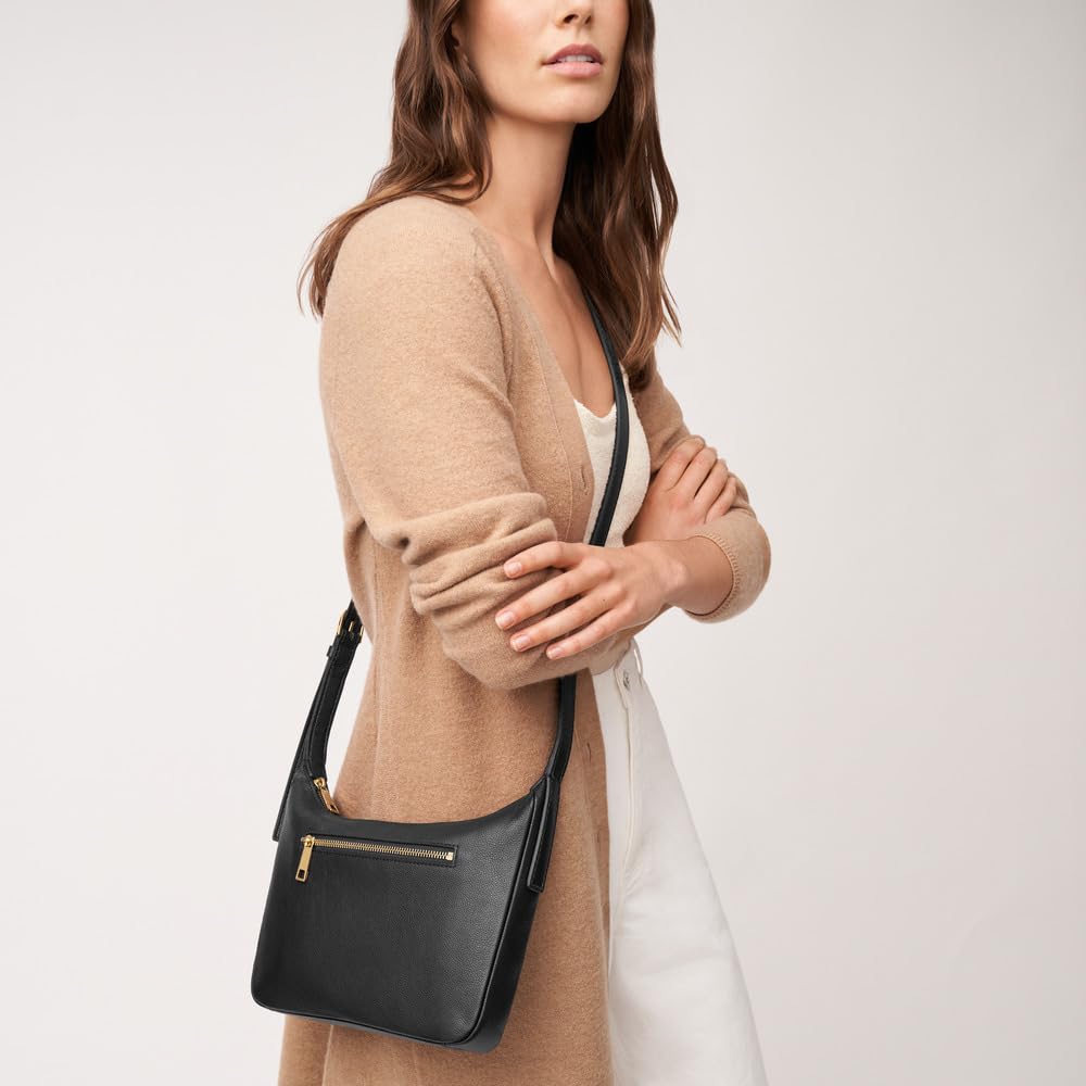 Fossil Women's Logan Leather Zip Card Case Wallet with Keychain - Slim RFID Blocking Wallet for Credit Cards & ID - Perfect for Everyday Use, Travel & Gifting