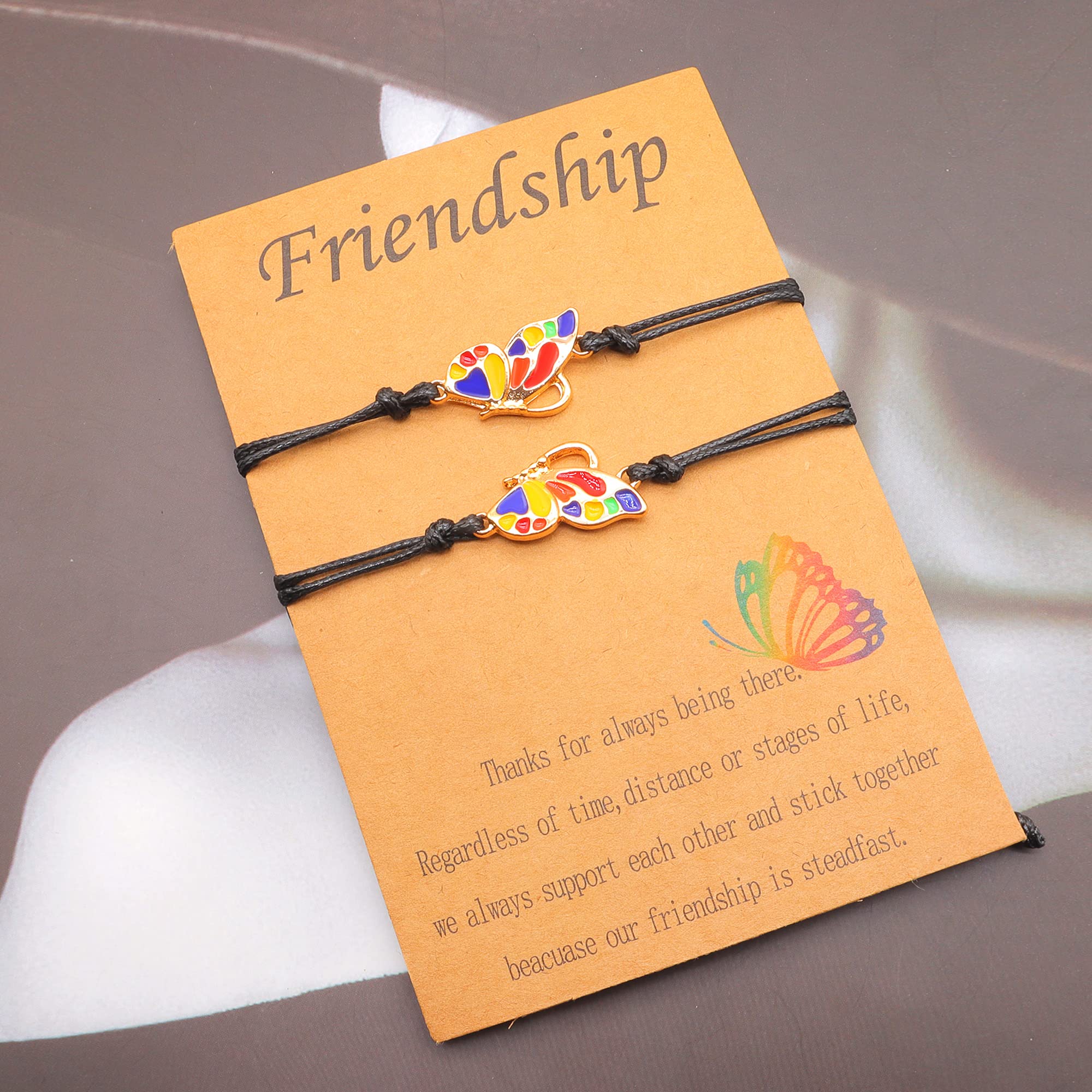 YOOESTORES82 Best Friends Butterfly Friendship Bracelets & Anklets - Long Distance BFF Matching Promise Bracelets for Women, Perfect Birthday Gifts for Besties, Ideal for Anniversaries, Graduations, and Special Occasions