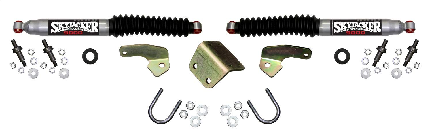 Skyjacker 9211 Silver Dual Stabilizer Kit for Jeep Wrangler & Off-Road Vehicles – Heavy-Duty Steering Stabilizer for Smooth Ride & Enhanced Control on Rough Terrains