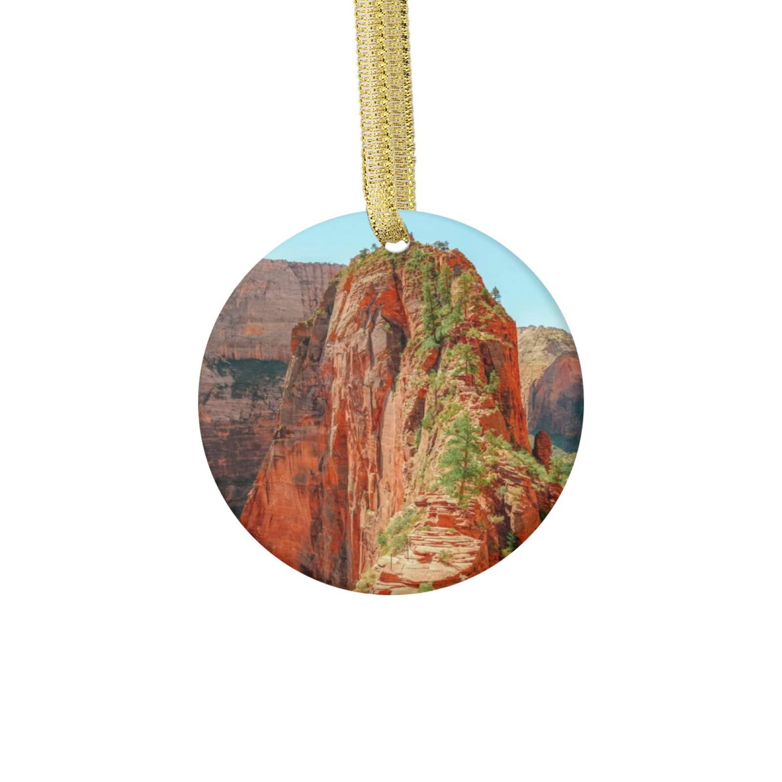 Zion National Park Christmas Ornament - 2.75 Inch Double-Sided Porcelain Holiday Decoration for Tree & Home Decor | Perfect Gift for Travel Lovers & National Park Collectors