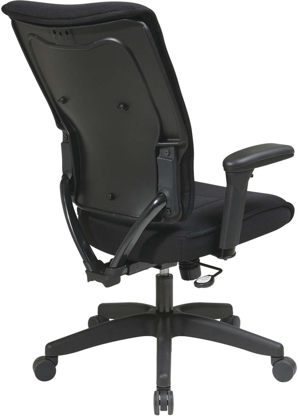 Space Seating® Black Mesh Executive Office Chair with Adjustable Arms - Ergonomic High Back Support for Home & Business Workspaces - Model 37 33N1A7U