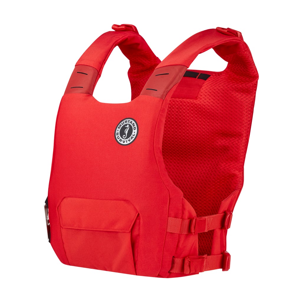 Mustang KHIMERA™ DUAL FLOTATION PFD - US Coast Guard Approved Life Jacket for Boating & Water Sports (Red) - Perfect for Kayaking, Fishing & Sailing Adventures