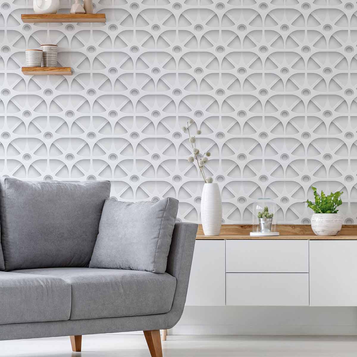 Grey Self-Adhesive Removable Wallpaper - Peel and Stick Easy Installation - Perfect for Bedroom, Living Room, Home Decor & Rental Spaces