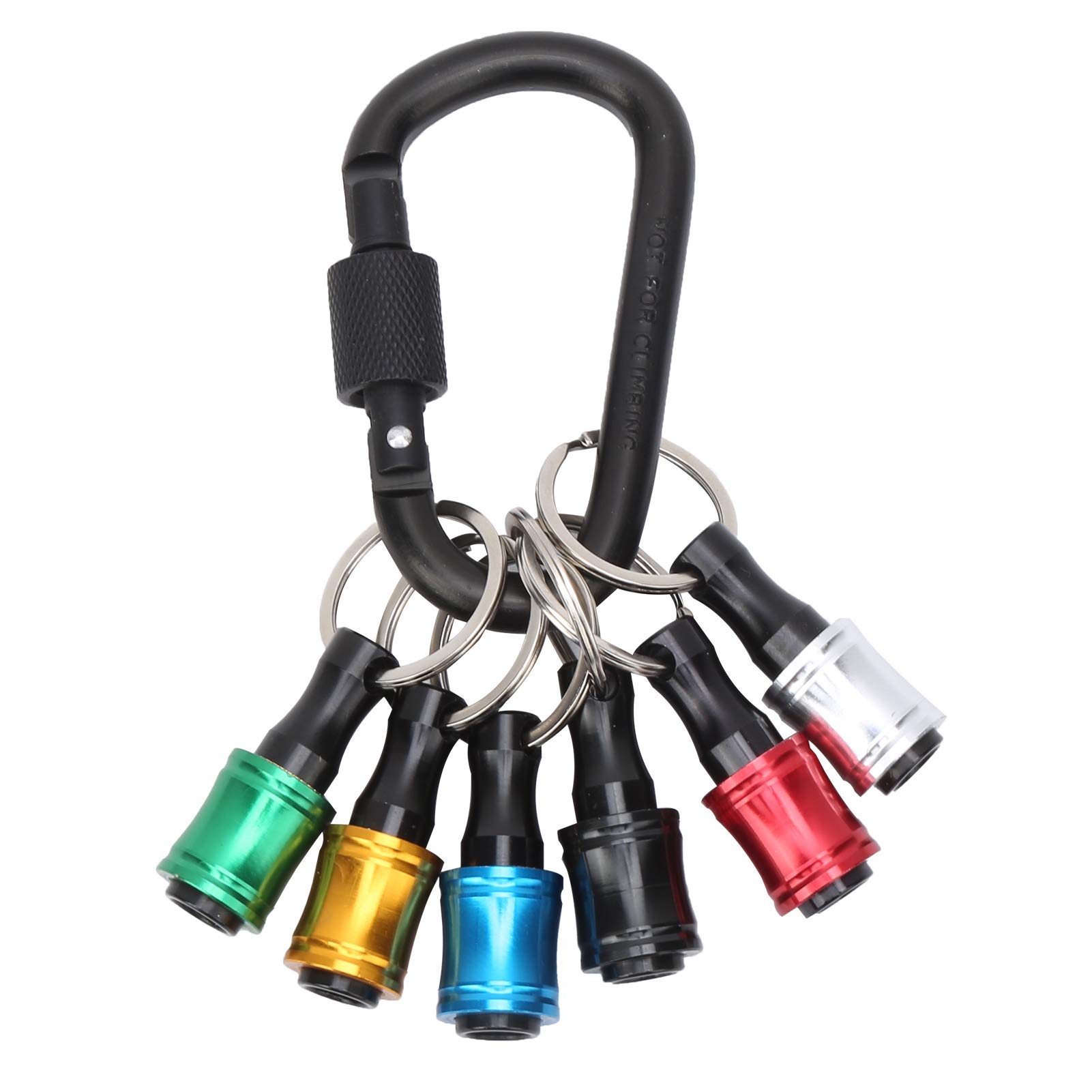 6pcs Hex Shank Screwdriver Bit Holder - Aluminum Alloy Keychain Tool Organizer with Extension Bar Adapter for DIY, Home Repair & On-the-Go Fixes