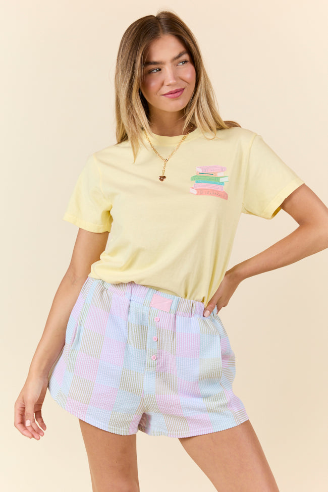 Yellow Graphic Tee with 'Can't Buy Happiness But Can Buy Books' Print - Trendy Novelty T-Shirt for Book Lovers | Perfect Gift for Readers & Book Club Members