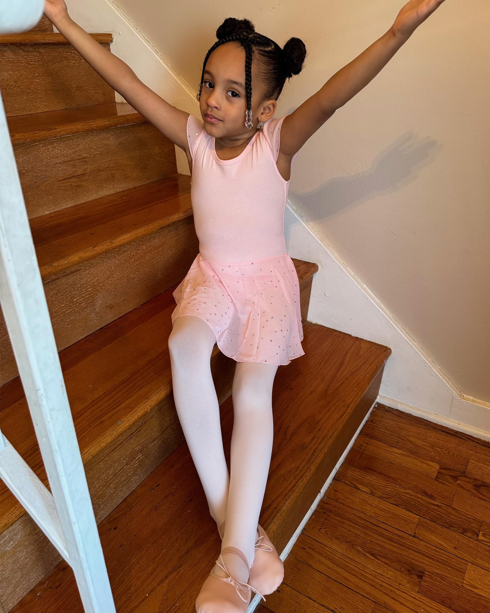 Stelle Girls' Ultra Soft Pro Dance Tights - Ballet Footed Tights for Toddler, Little Kid & Big Kid - Perfect for Ballet Class, Dance Practice & Performance