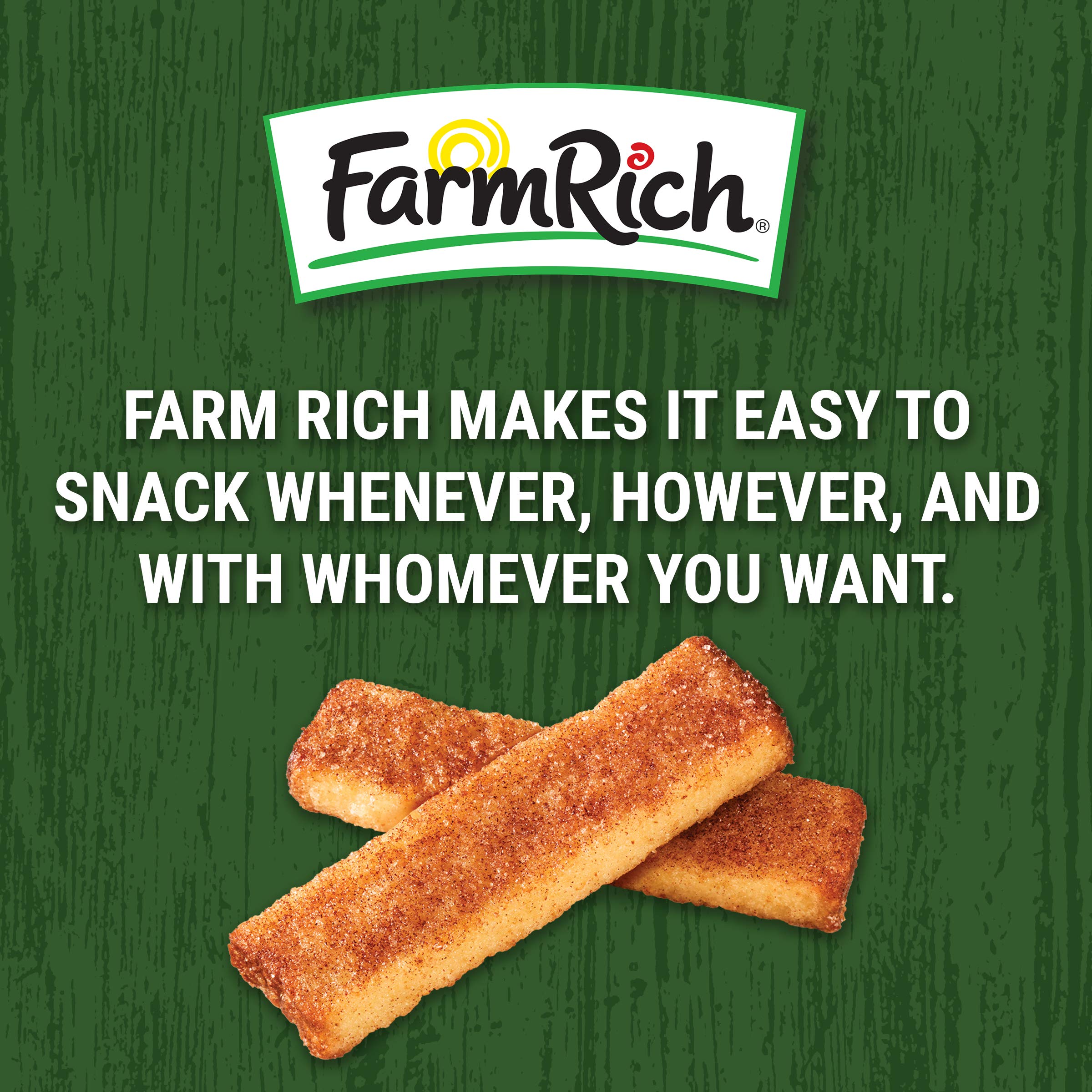 Farm Rich Cinnamon French Toast Sticks - 12 oz, Frozen Breakfast Sticks with Cinnamon Sugar Topping | Quick & Easy Morning Meal, Kids Breakfast, School Snacks, After-School Treats