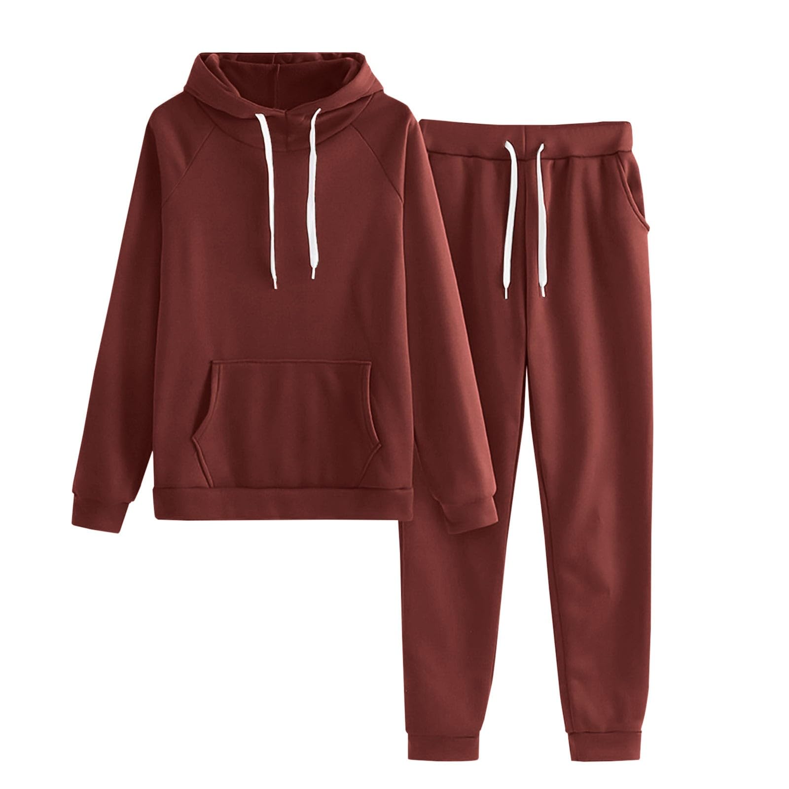 YAFINMO Women's 2-Piece Oversized Sweatsuit Set - Unisex Lounge Wear with Hoodie & Baggy Sweatpants (Pockets, Fall Fashion) | Perfect for Casual Outings, Gym, and Relaxing at Home