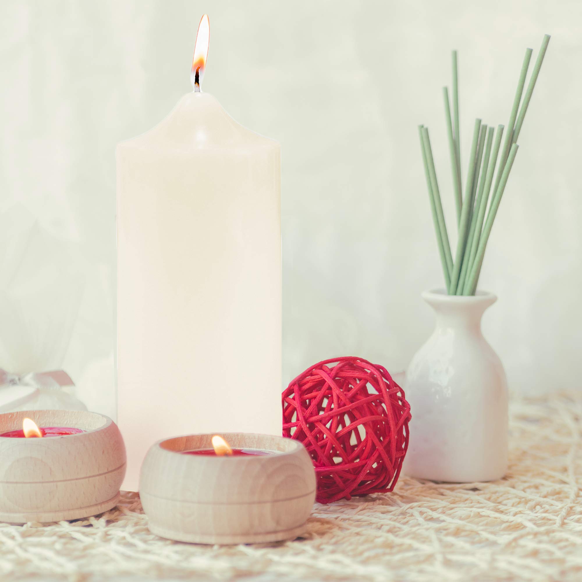 Unscented Ivory Pillar Candles 3