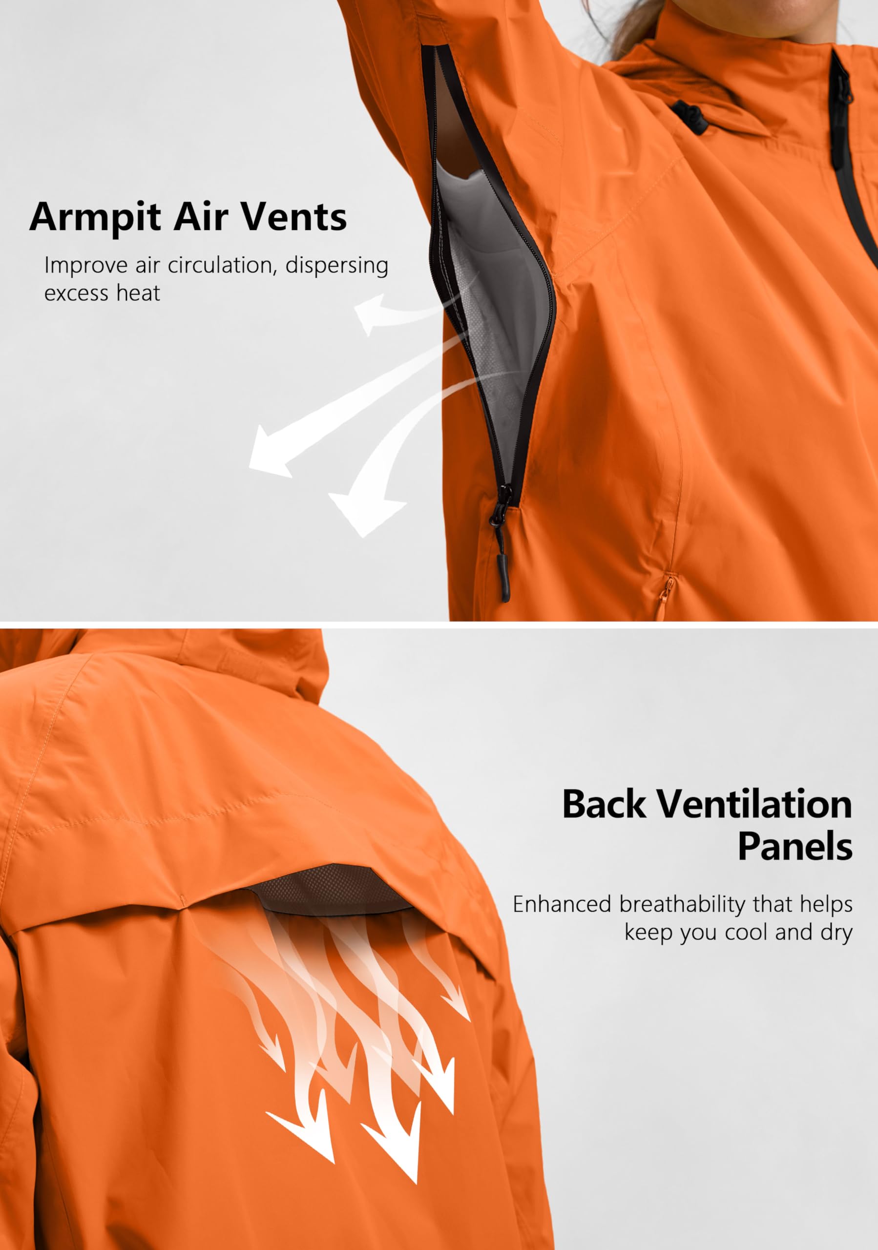 Bikewa Women's Waterproof Cycling Rain Jacket - Lightweight Windproof Reflective Running Windbreaker with Hood - Packable for Outdoor Sports, Commuting & Rainy Day Activities