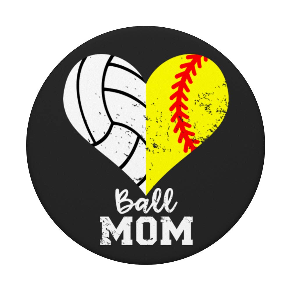 Funny Softball Volleyball Mom PopSockets Grip & Stand - Phone & Tablet Holder - Perfect for Sports Moms, Team Parents & Game Day Accessories