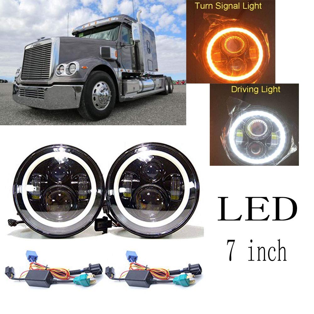 Freightliner Century Class Pre-2005 LED Headlight Conversion Kit - Hi/Low Beam Replacement Bulbs for Trucks - Improved Night Driving Visibility & Safety