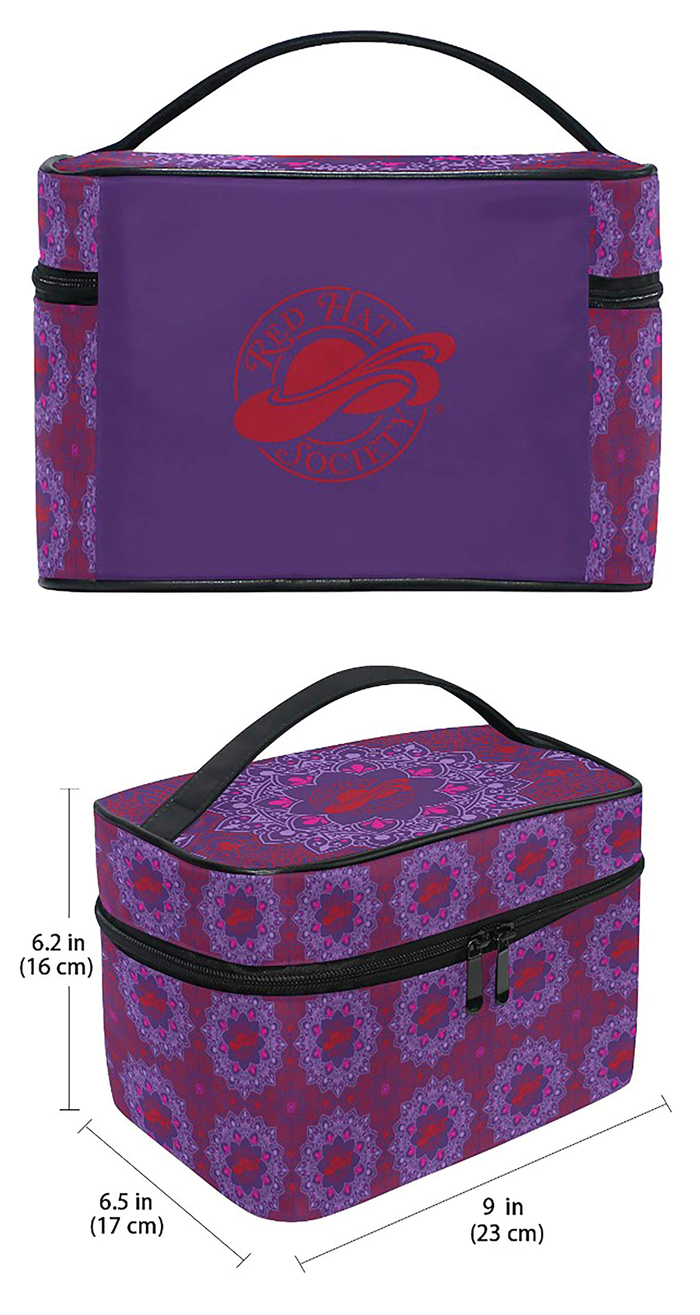 Bad Bananas Red Hat Society Cosmetic Case - Stylish Makeup Organizer for Travel & Daily Use - Perfect for Brushes, Lipsticks & Beauty Essentials
